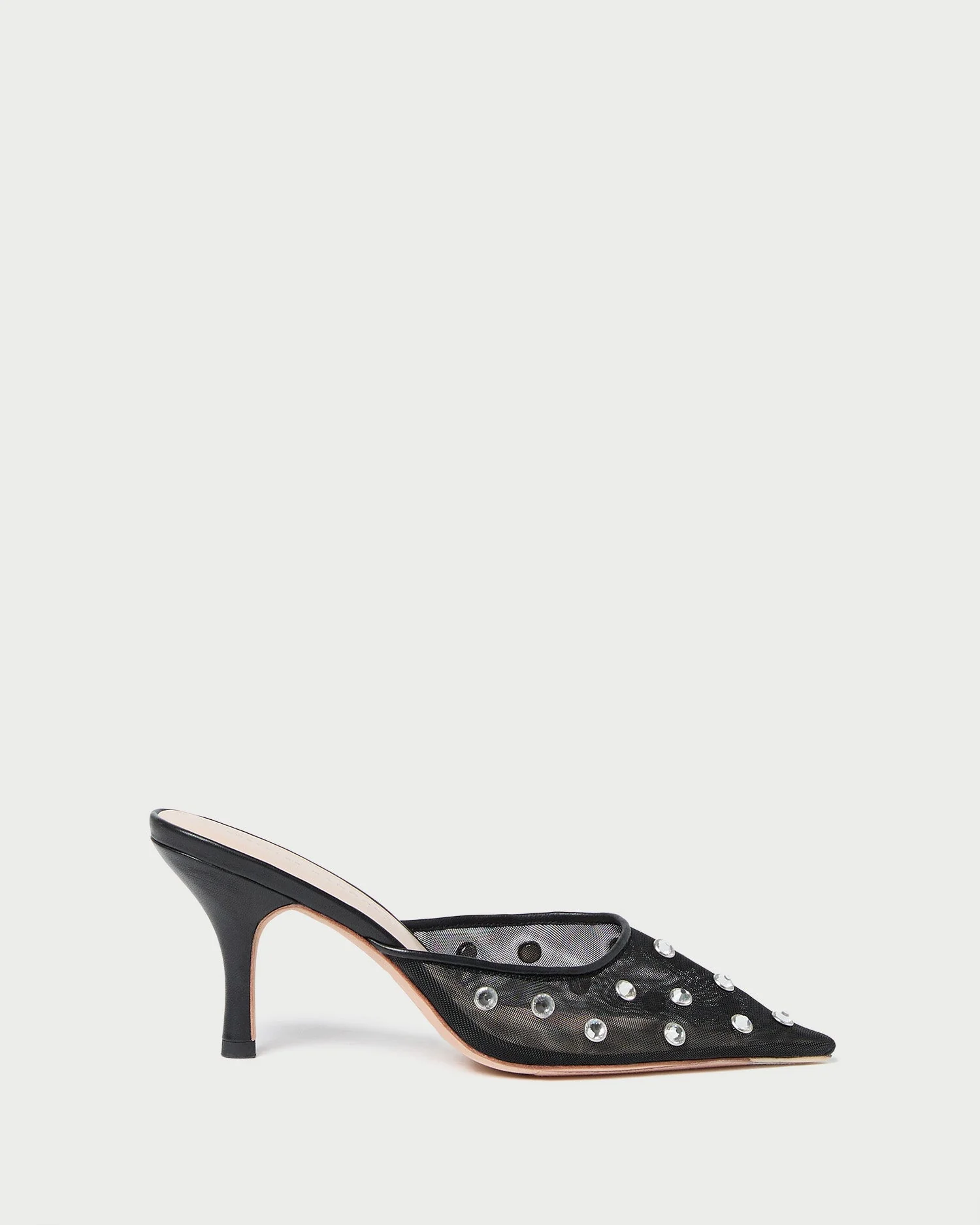 Paloma Mesh Mule | Black/Crystal