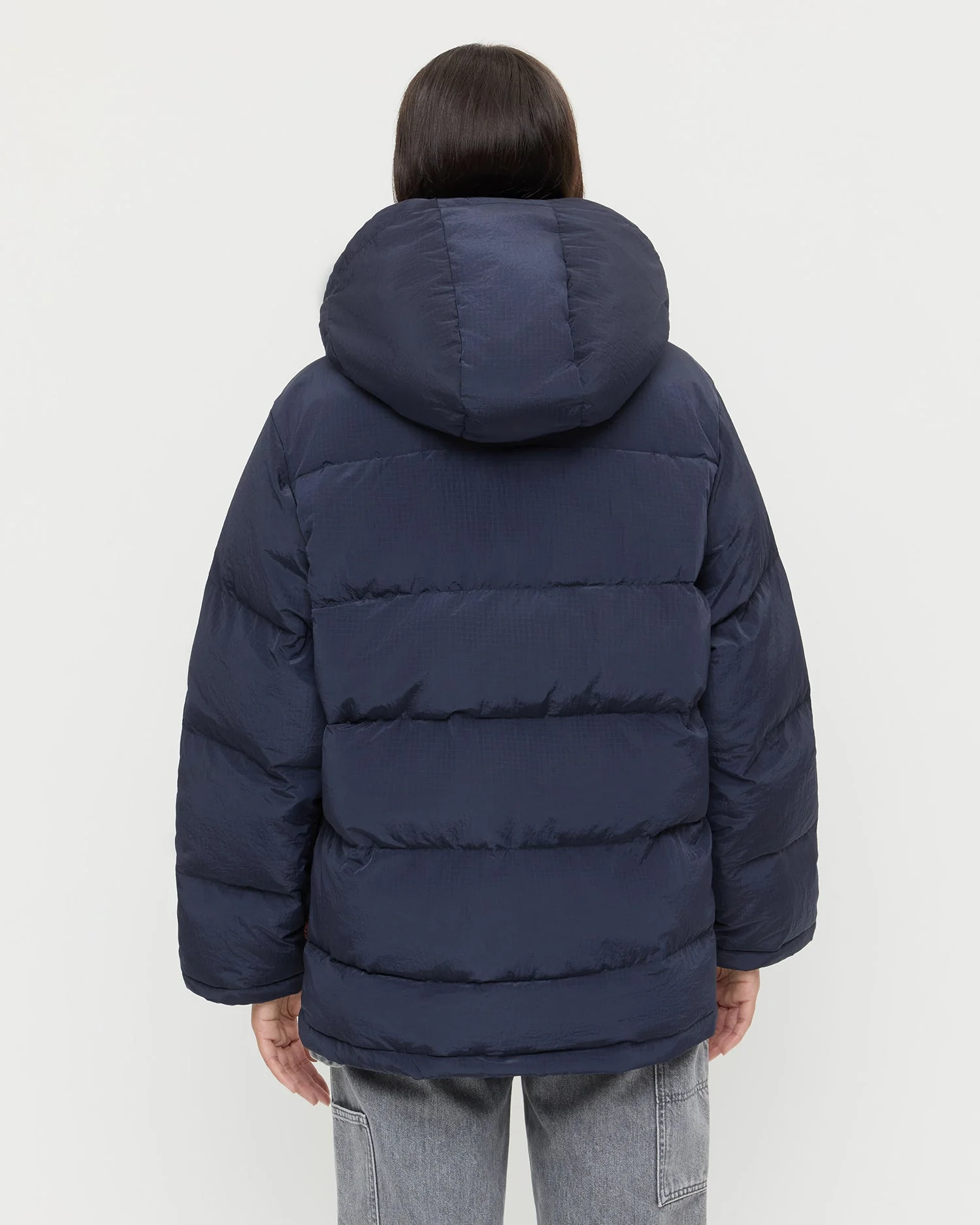 Pippa Puffer Coat | Navy/Brown - Image 3