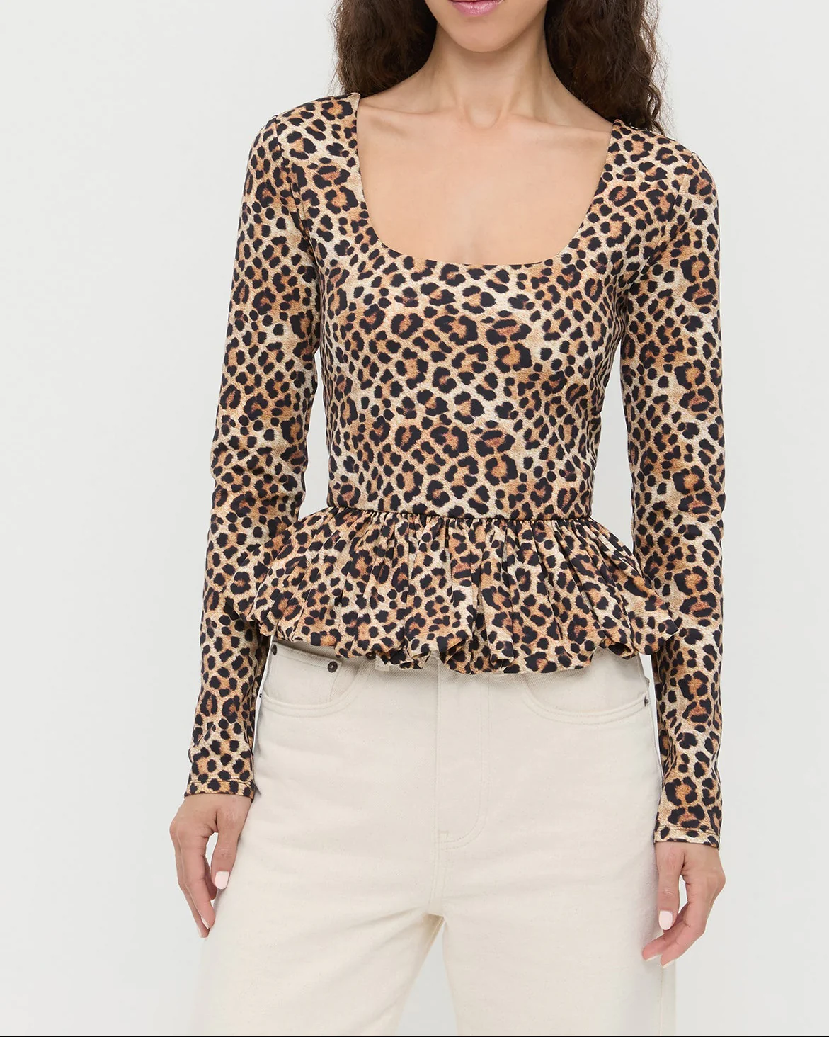 Posie Peplum Top | Leopard