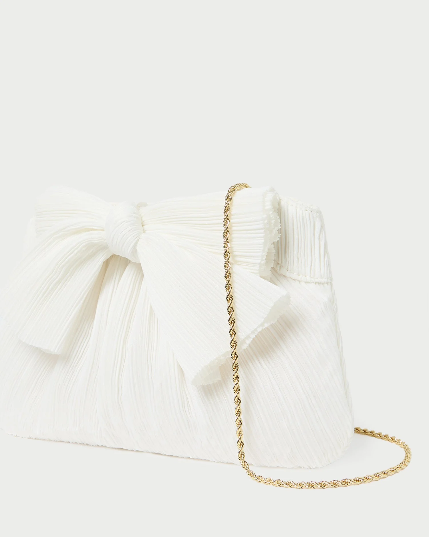 Rayne Pleated Bow Clutch | White - Image 2