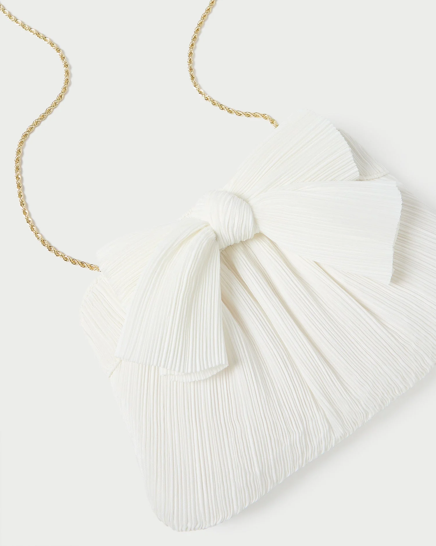 Rayne Pleated Bow Clutch | White - Image 4