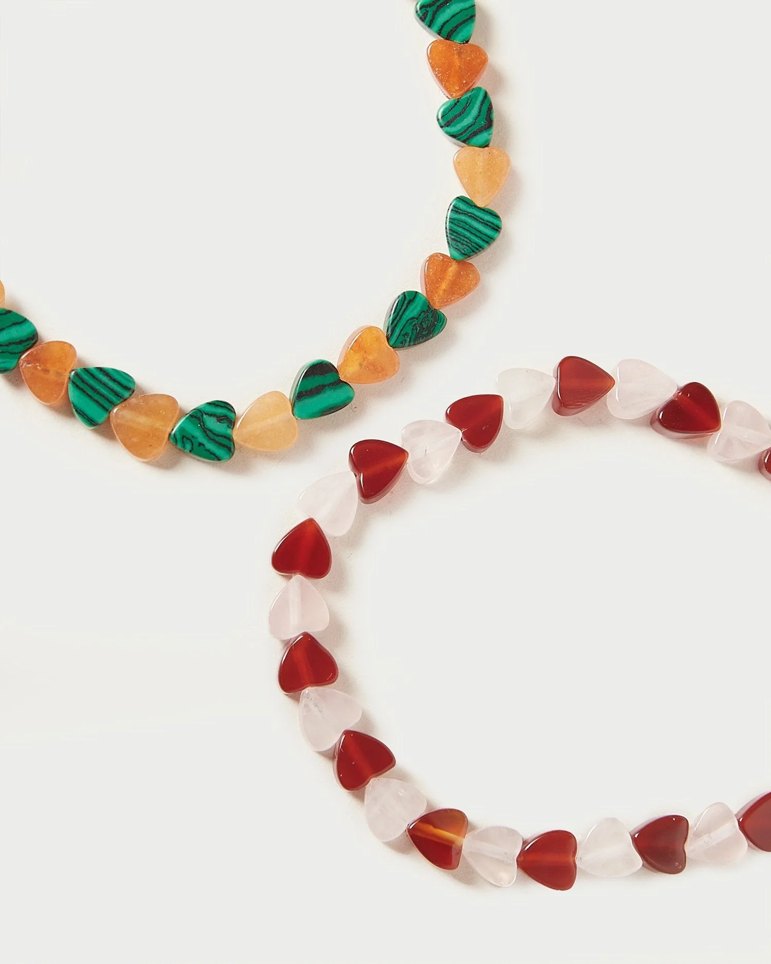Renata Heart Stone Bracelet | Amber/Pink - Image 2