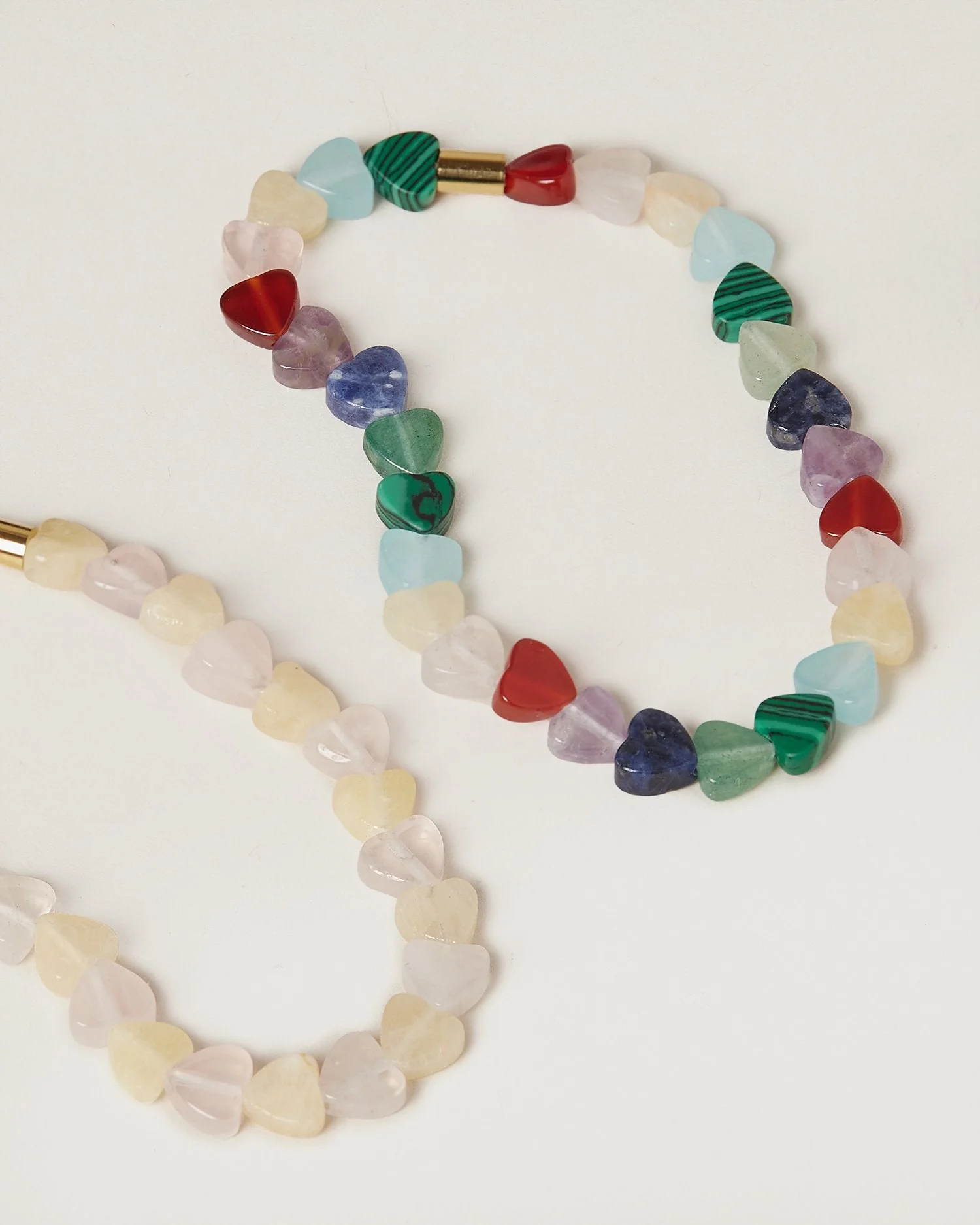 Renata Heart Stone Bracelet | Green/Pink - Image 2