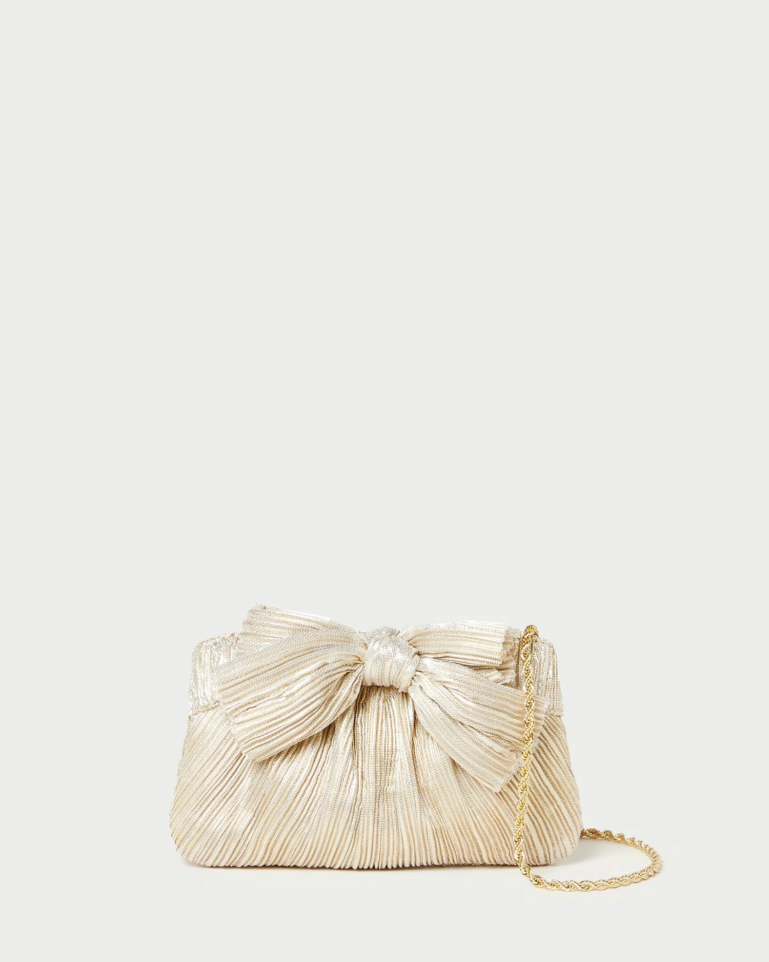 Rochelle Mini Bow Clutch | Platinum