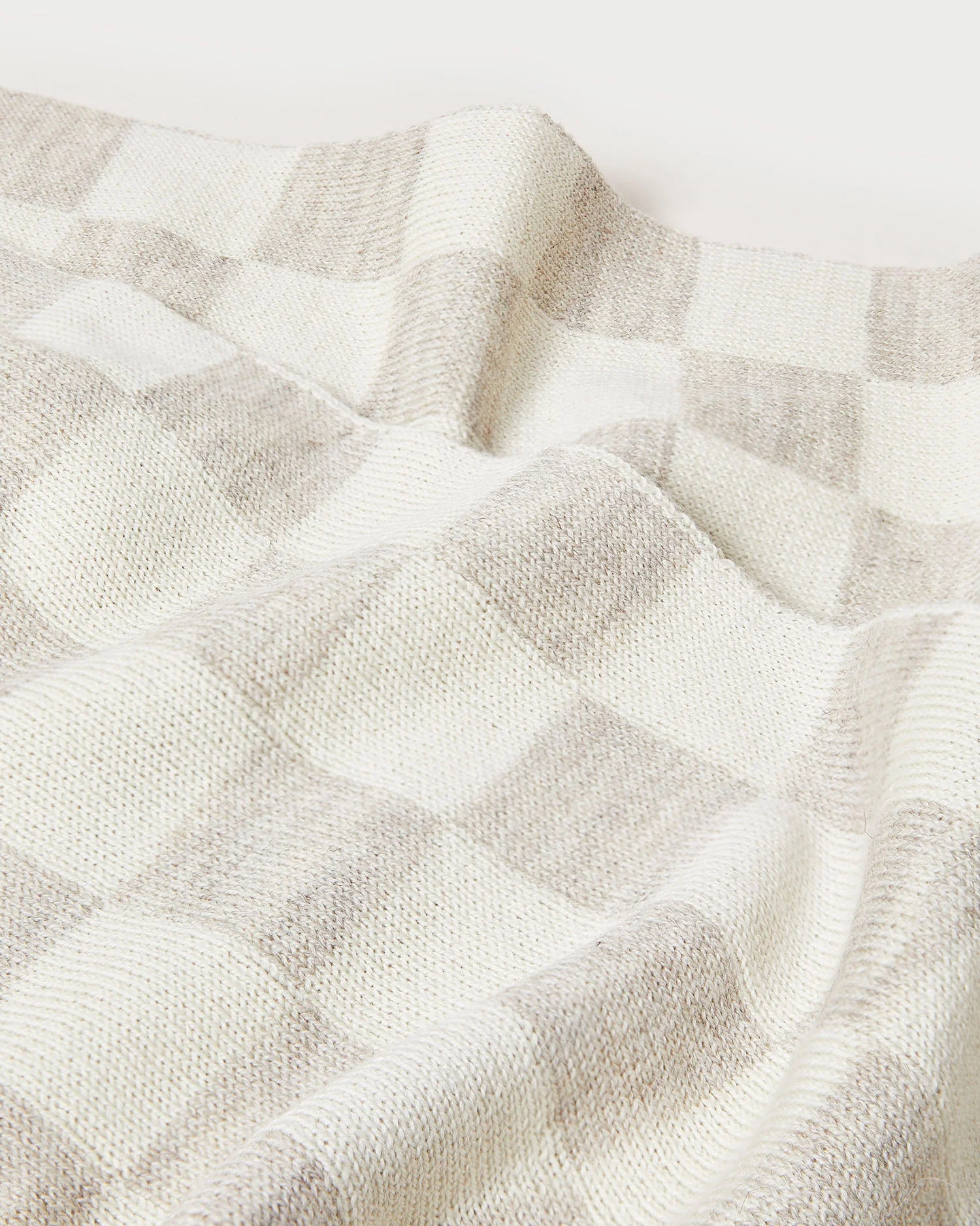 Roland Knit Scarf | Oatmeal/Cream Plaid - Image 2