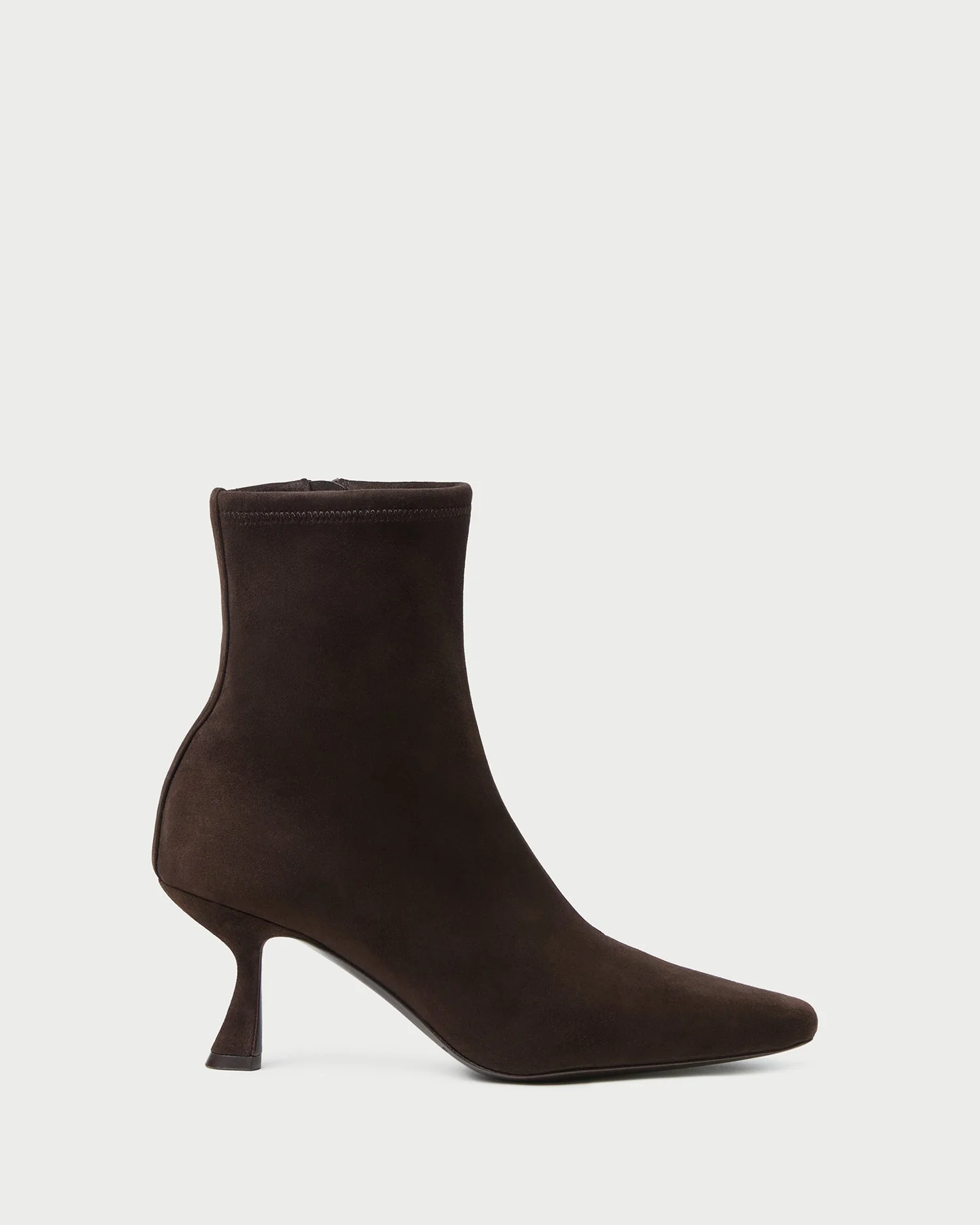 Thandy Curved Heel Bootie | Brown Suede