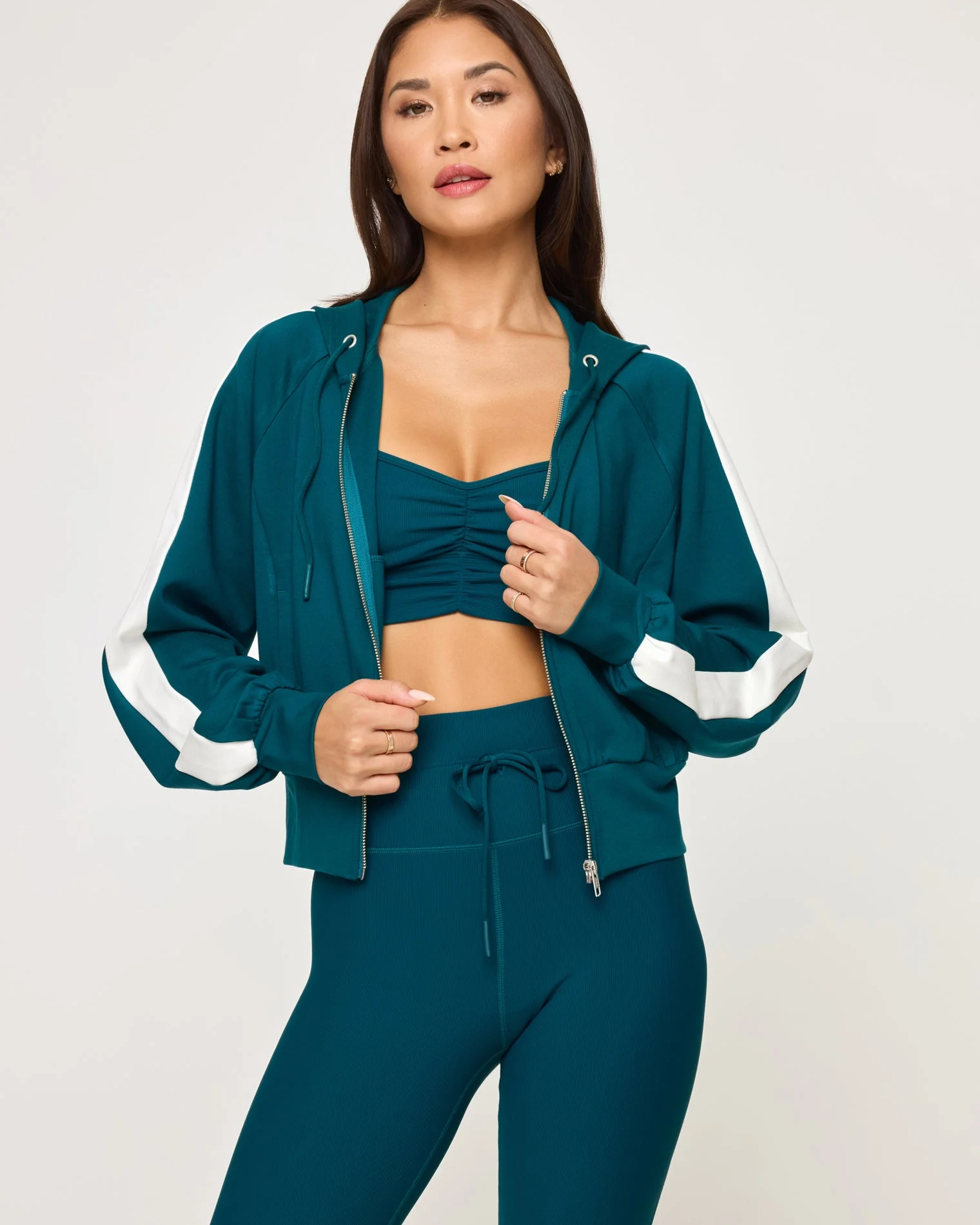 Back To Back Jacket | Deep Teal Cream