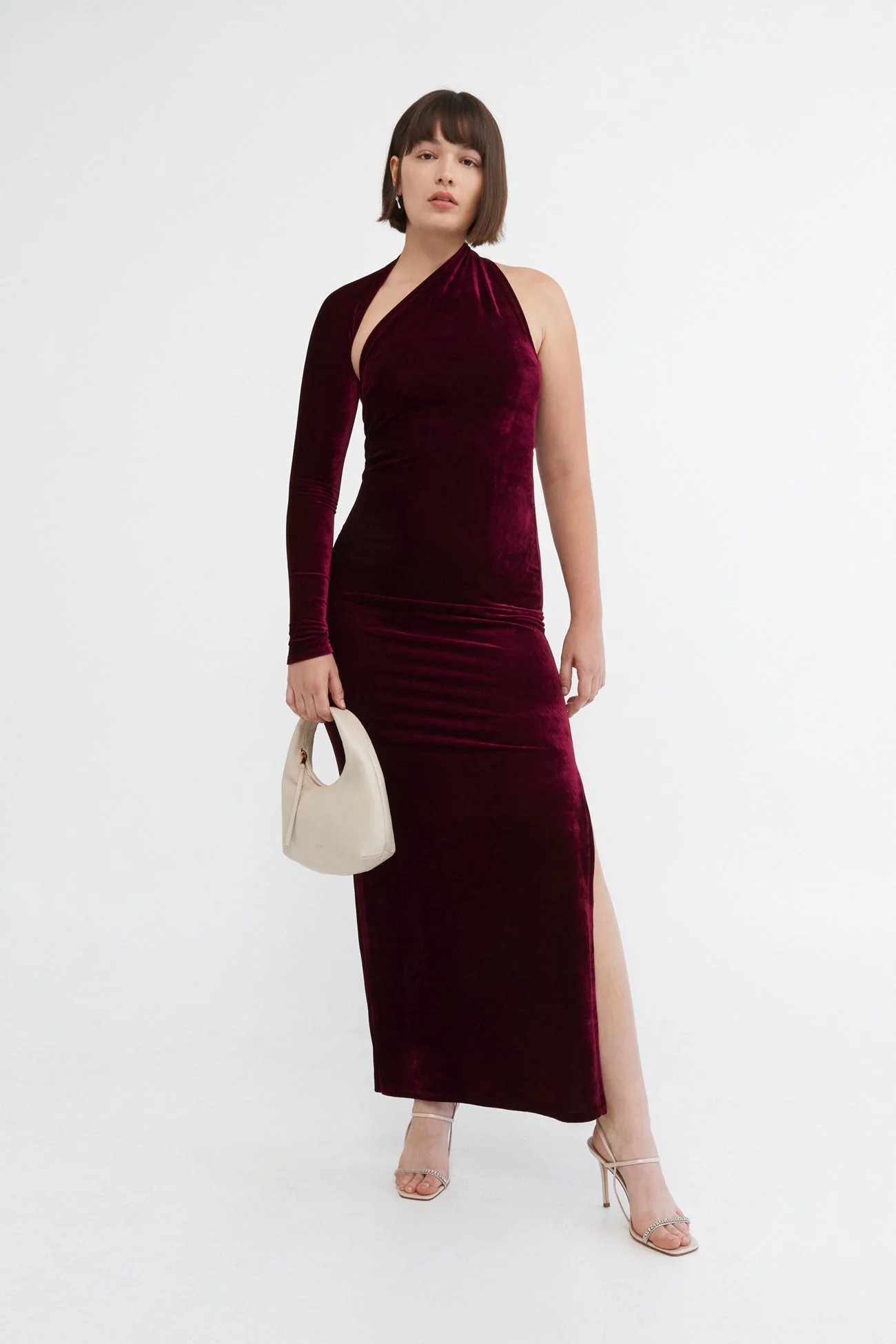 Manhattan Velvet Slit Gown | Black Velvet - Image 10