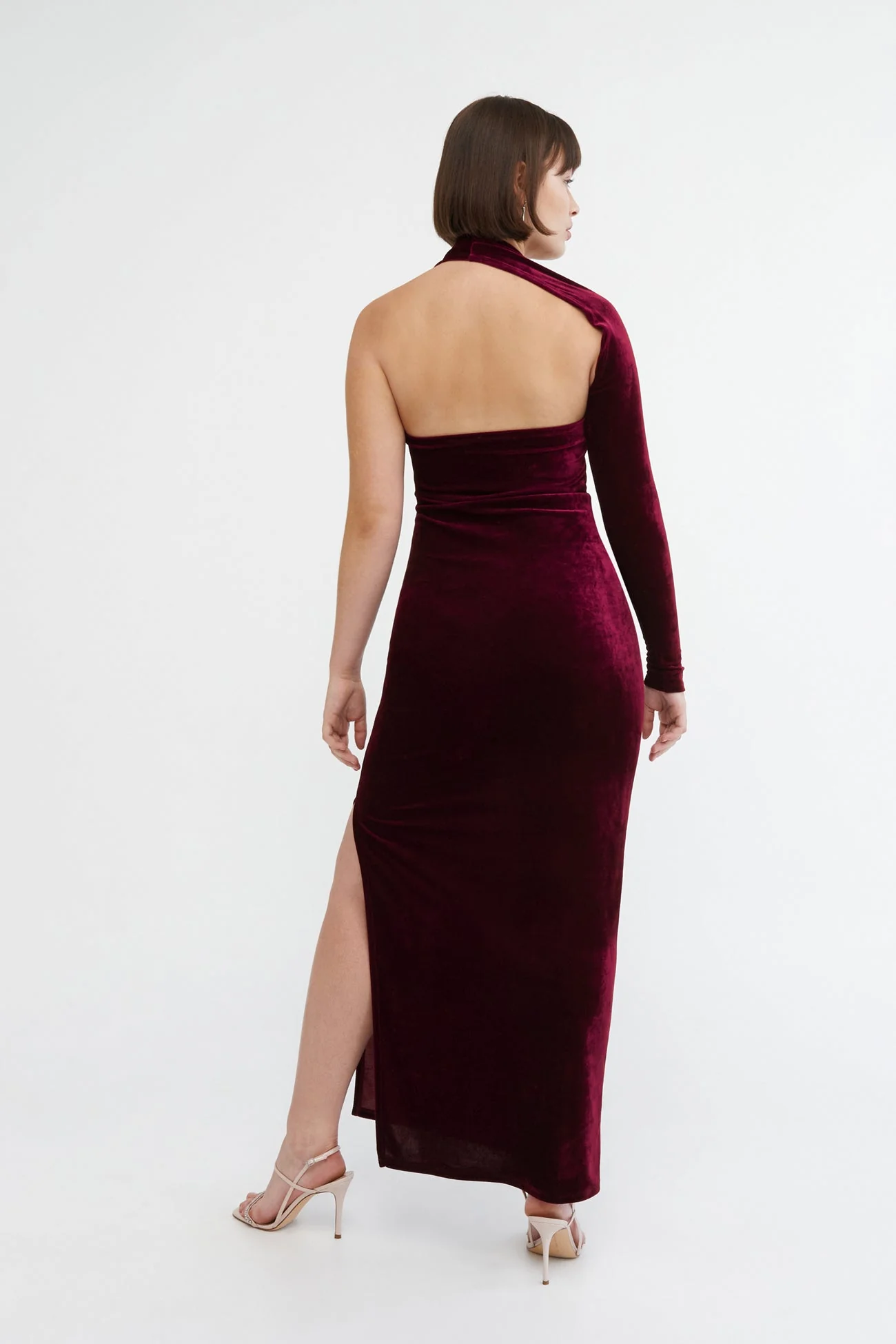 Manhattan Velvet Slit Gown | Black Velvet - Image 11