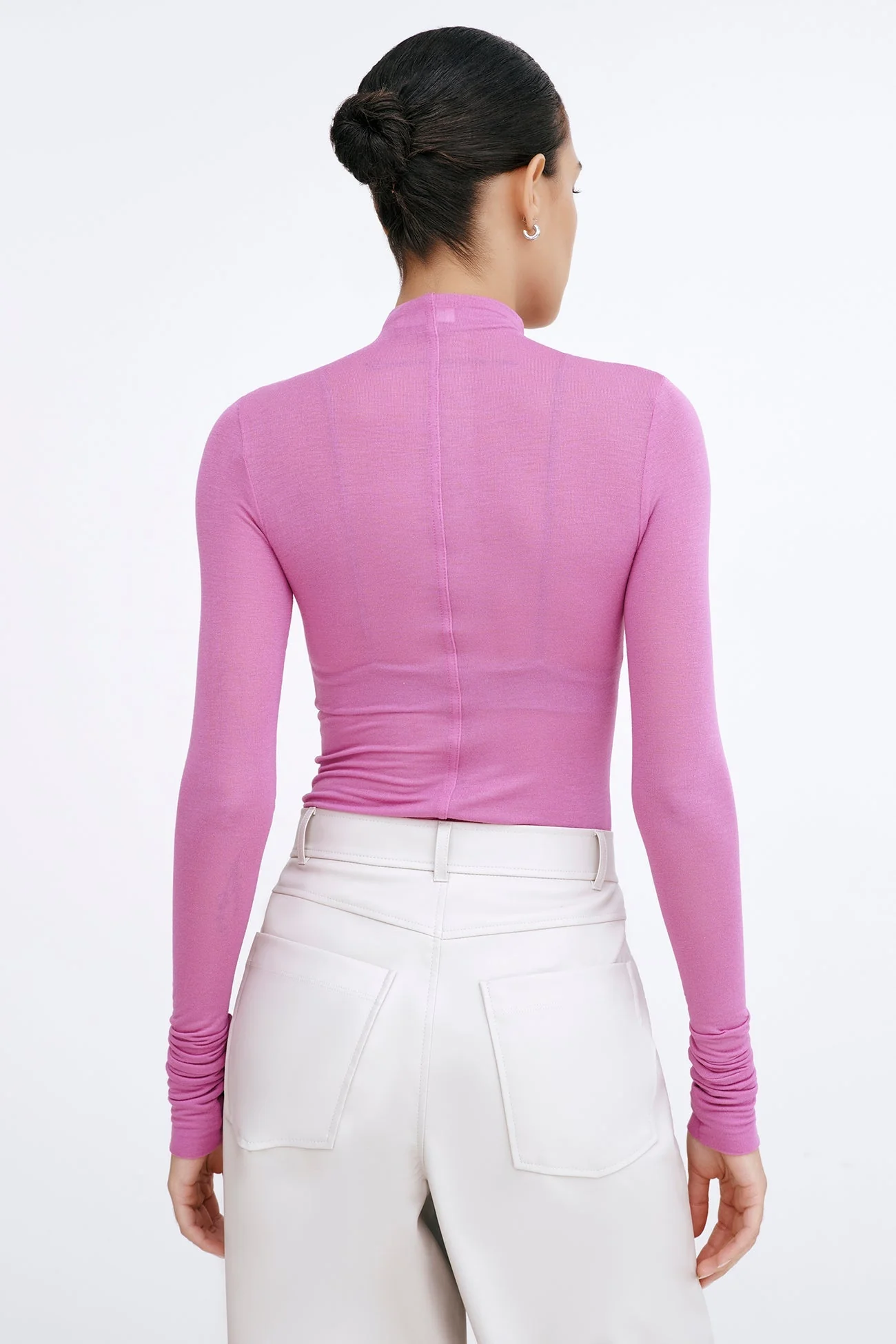 Alicia Sheer Turtleneck | Hot Pink - Image 5