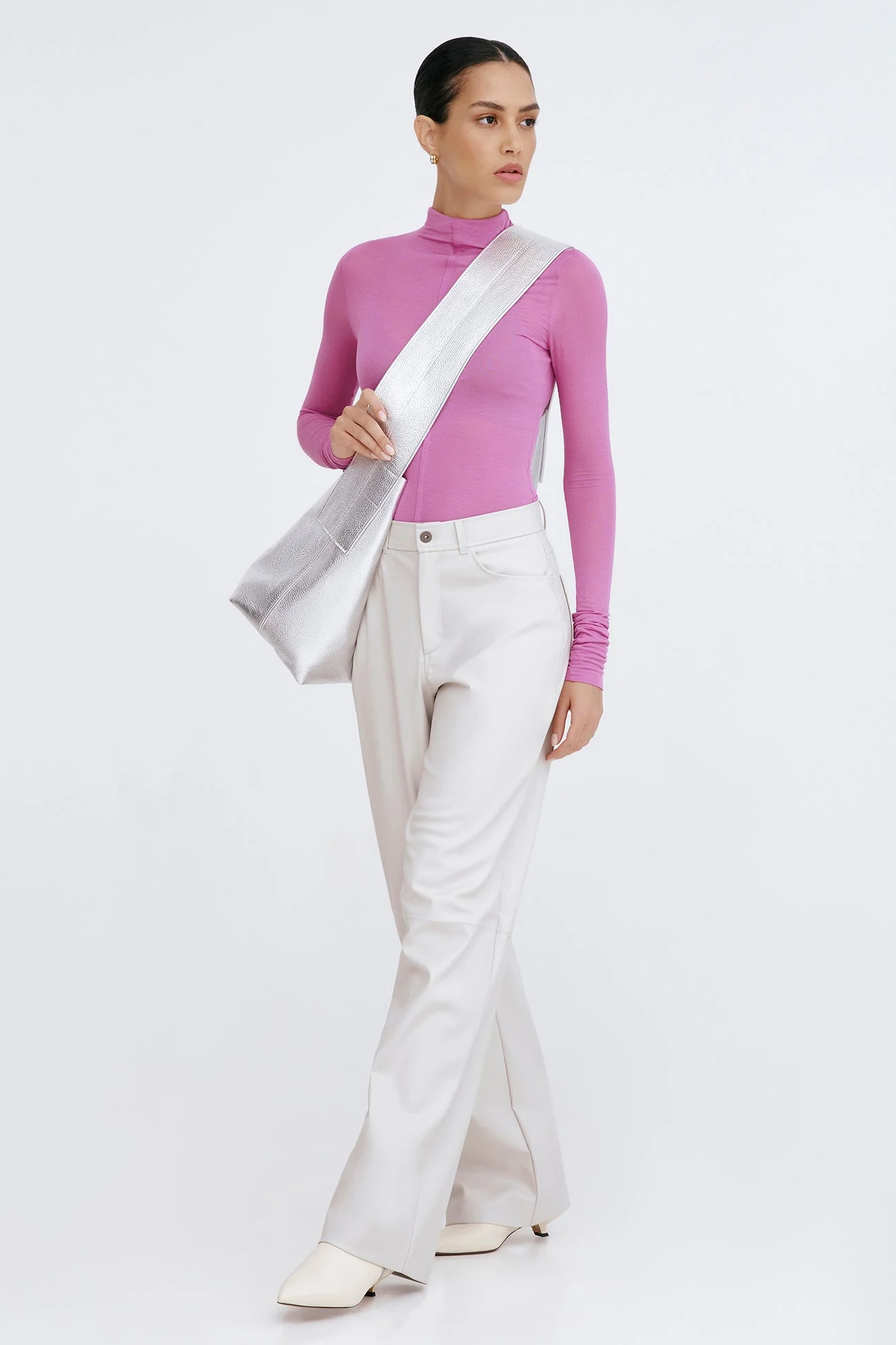 Alicia Sheer Turtleneck | Hot Pink - Image 7