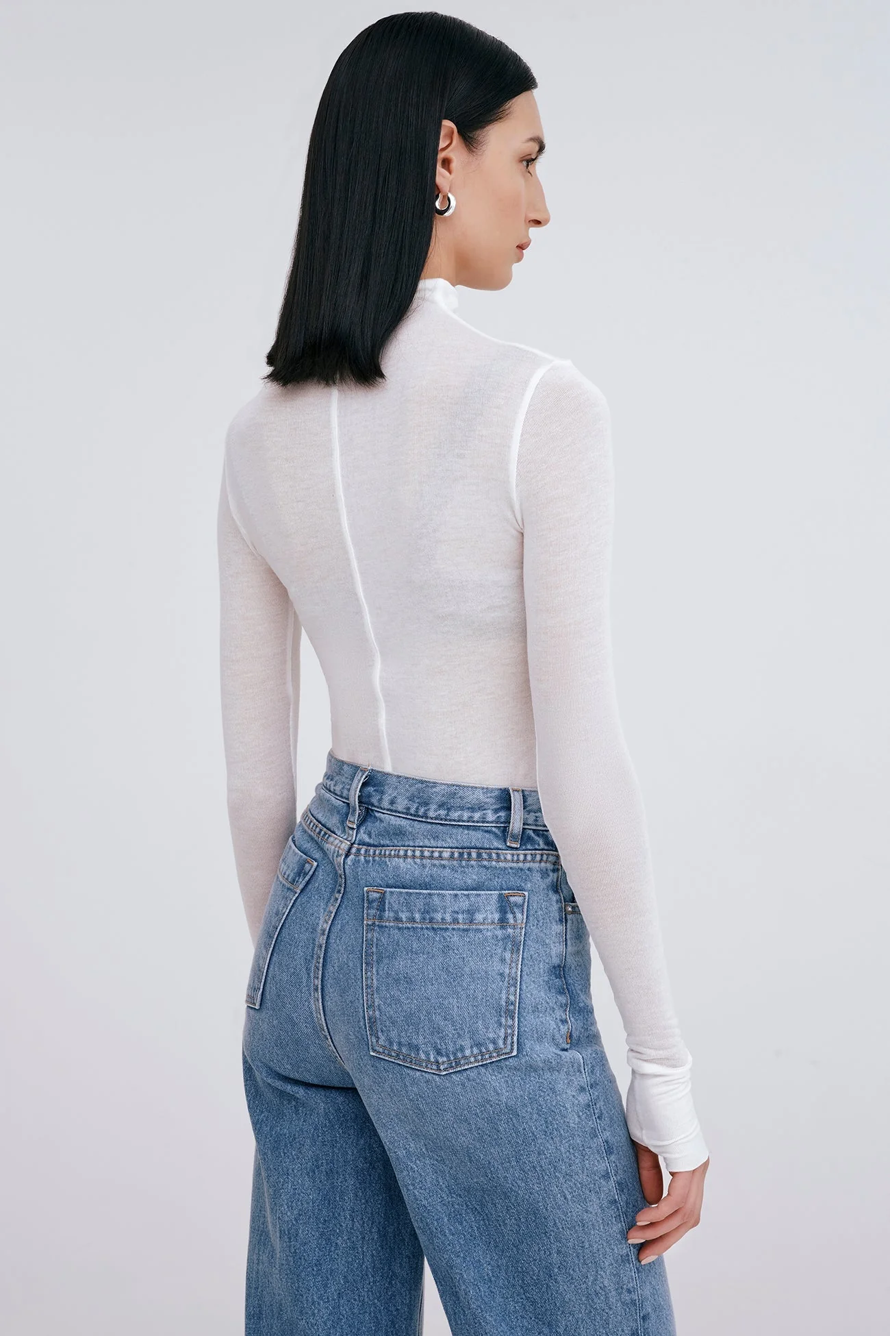 Alicia Sheer Turtleneck | Off White - Image 3
