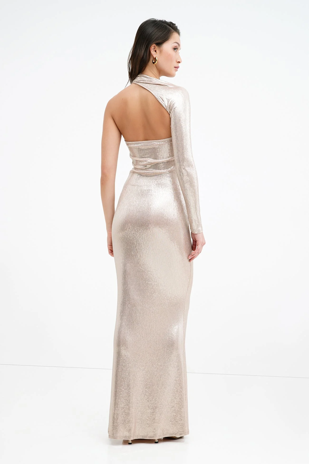 Manhattan Metallic One Shoulder Gown | Multiple Colors - Image 12