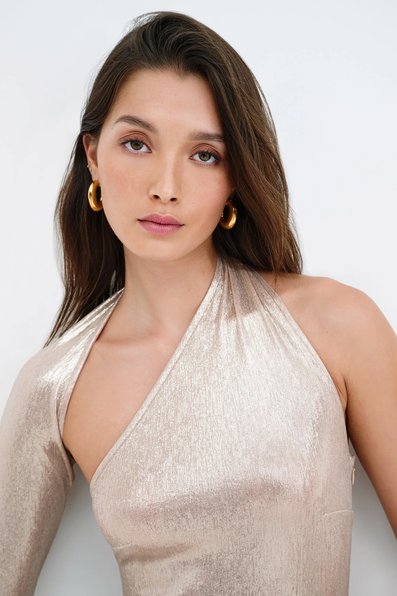 Manhattan Metallic One Shoulder Gown | Multiple Colors - Image 14