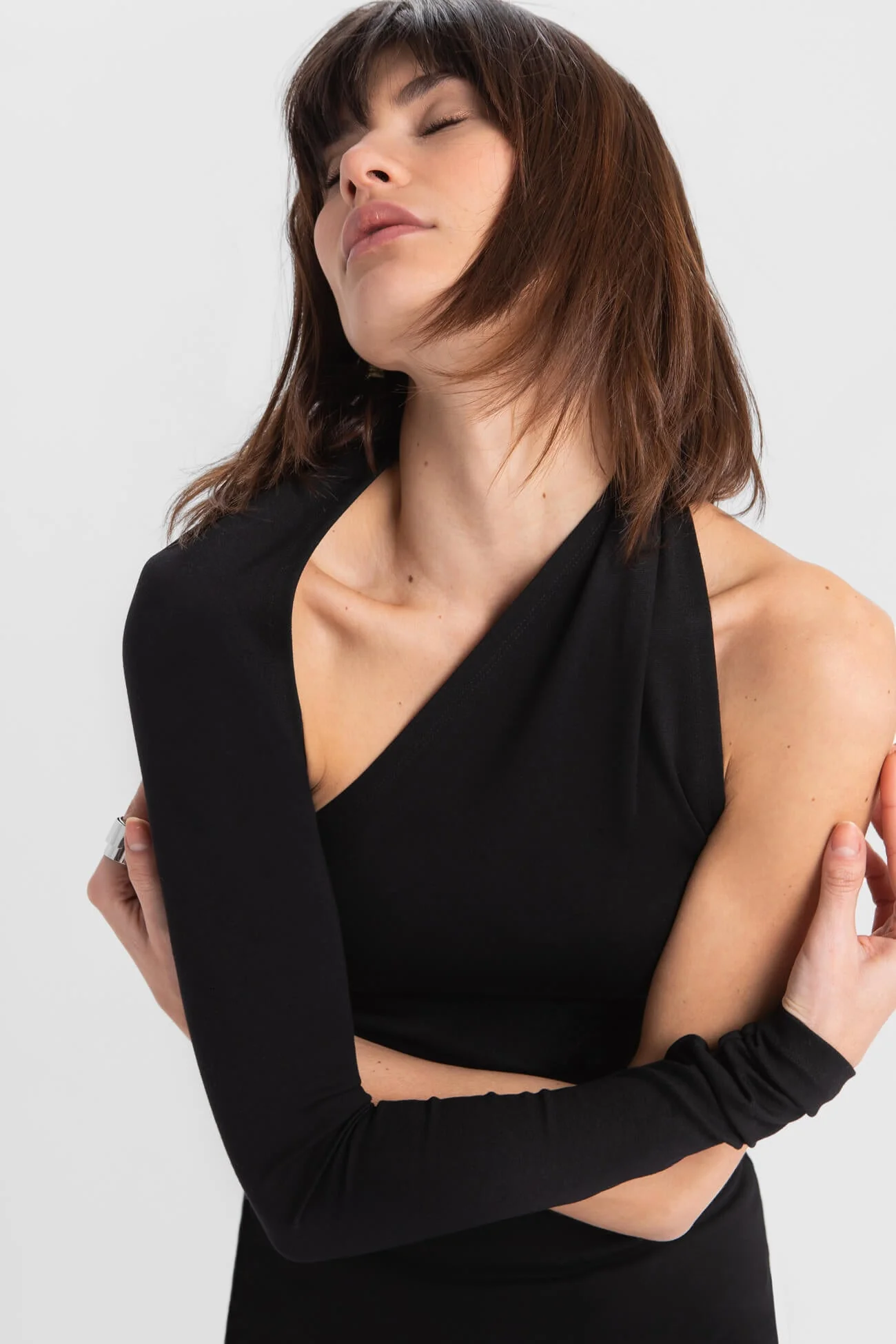 Manhattan One Shoulder Top | Black Ponte - Image 2