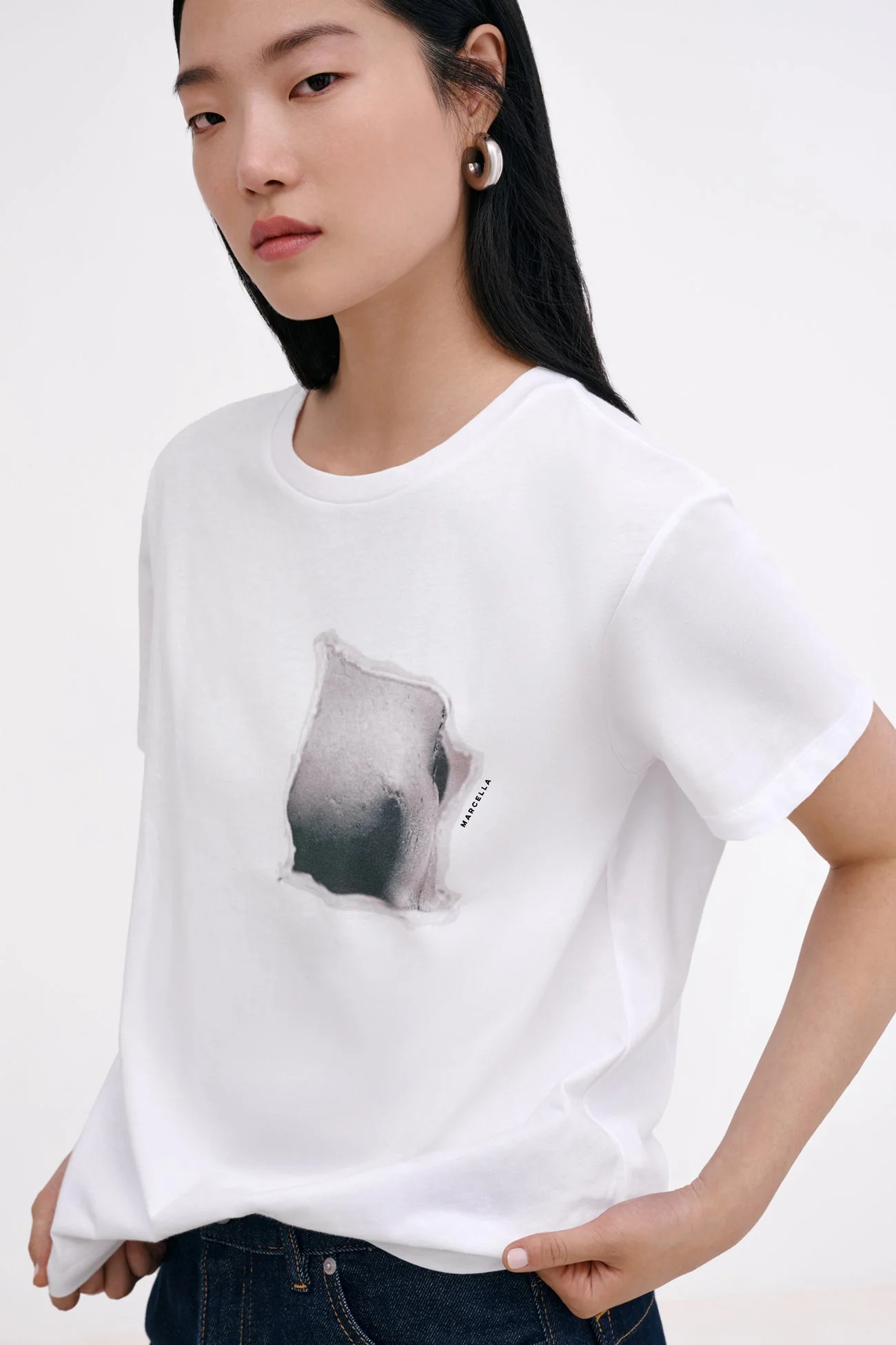 Torn Graphic Tee | White - Image 3