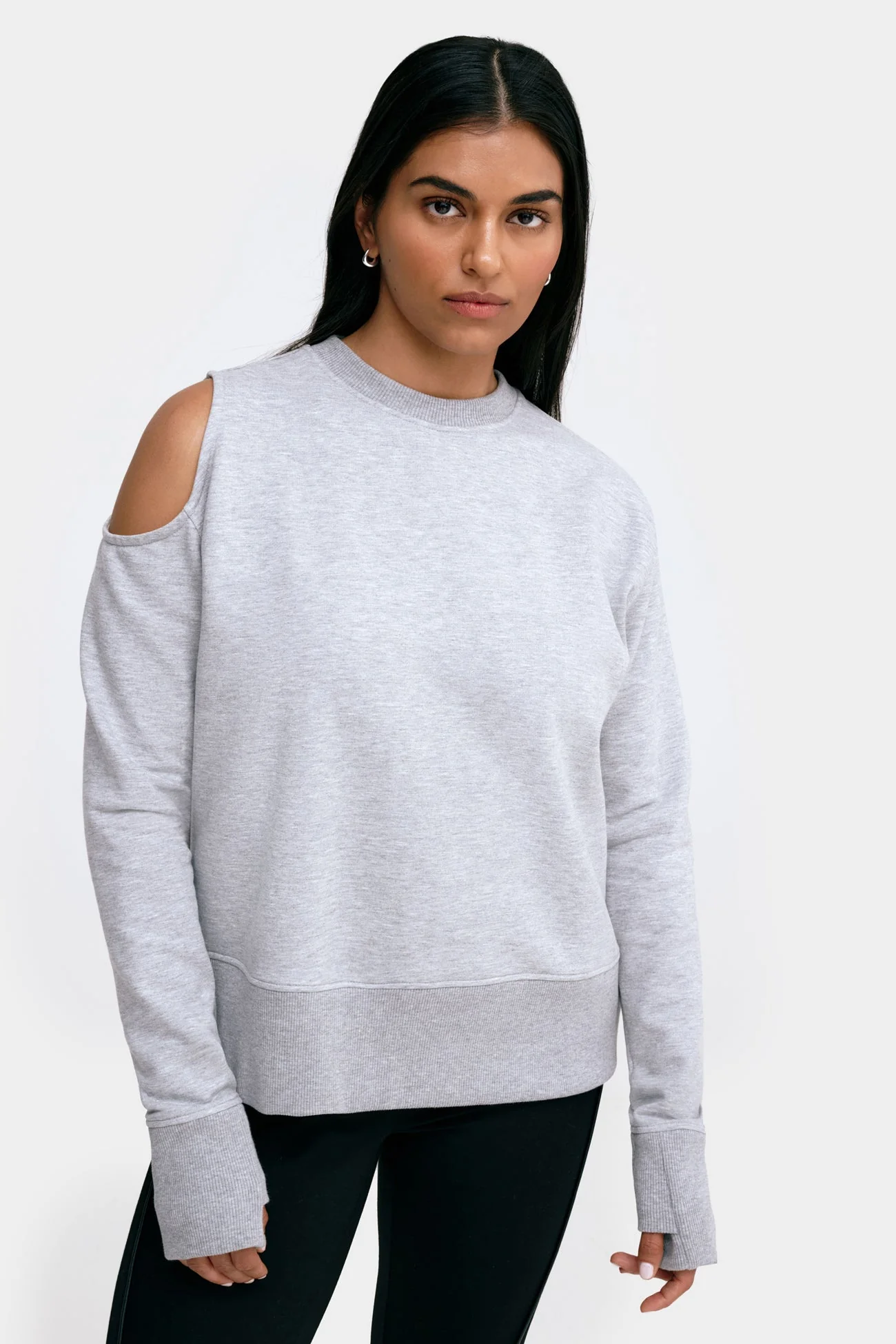 William Cutout Sweatshirt | Melange Grey - Image 3