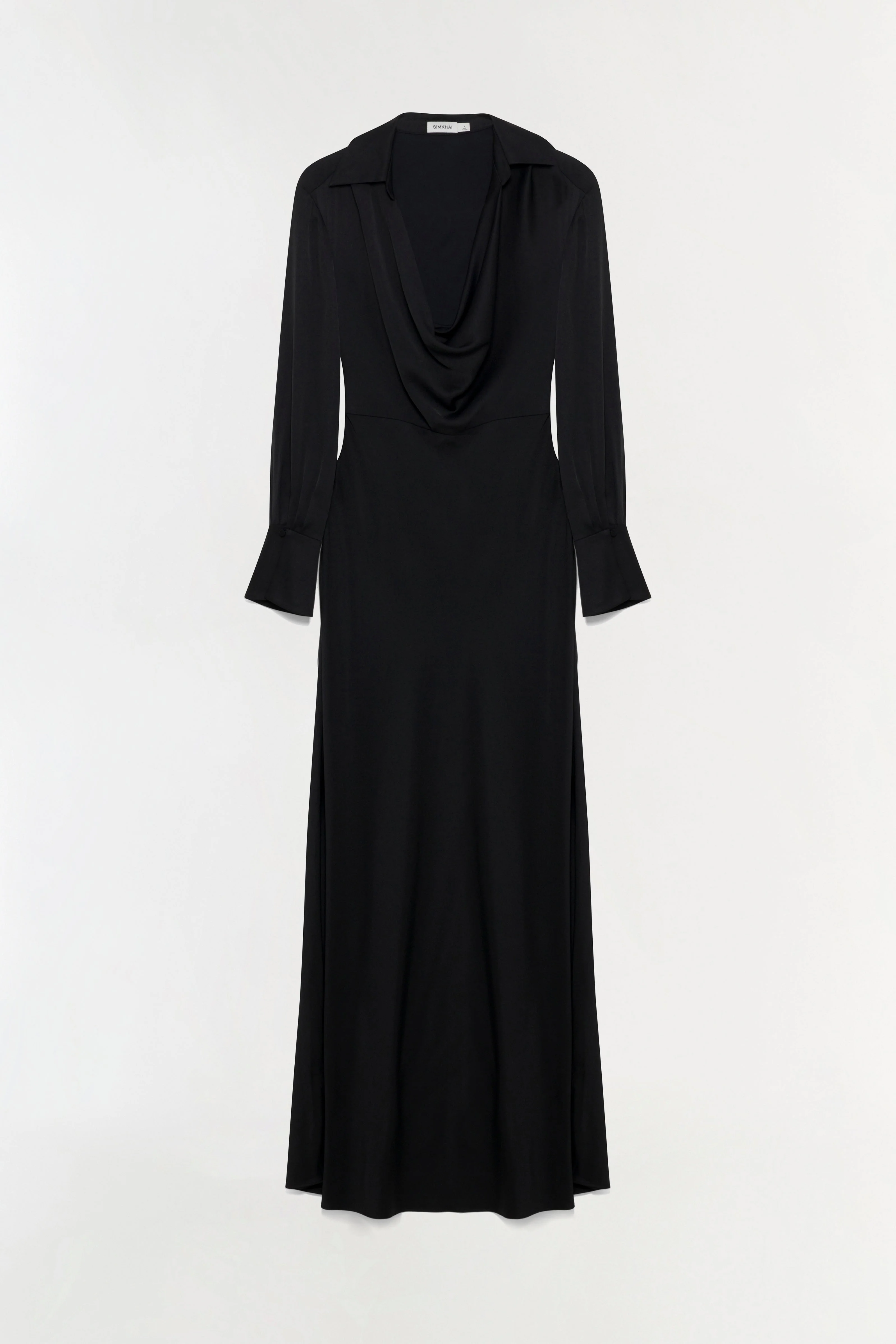 Womens | Adelle Draped Satin Gown | Black