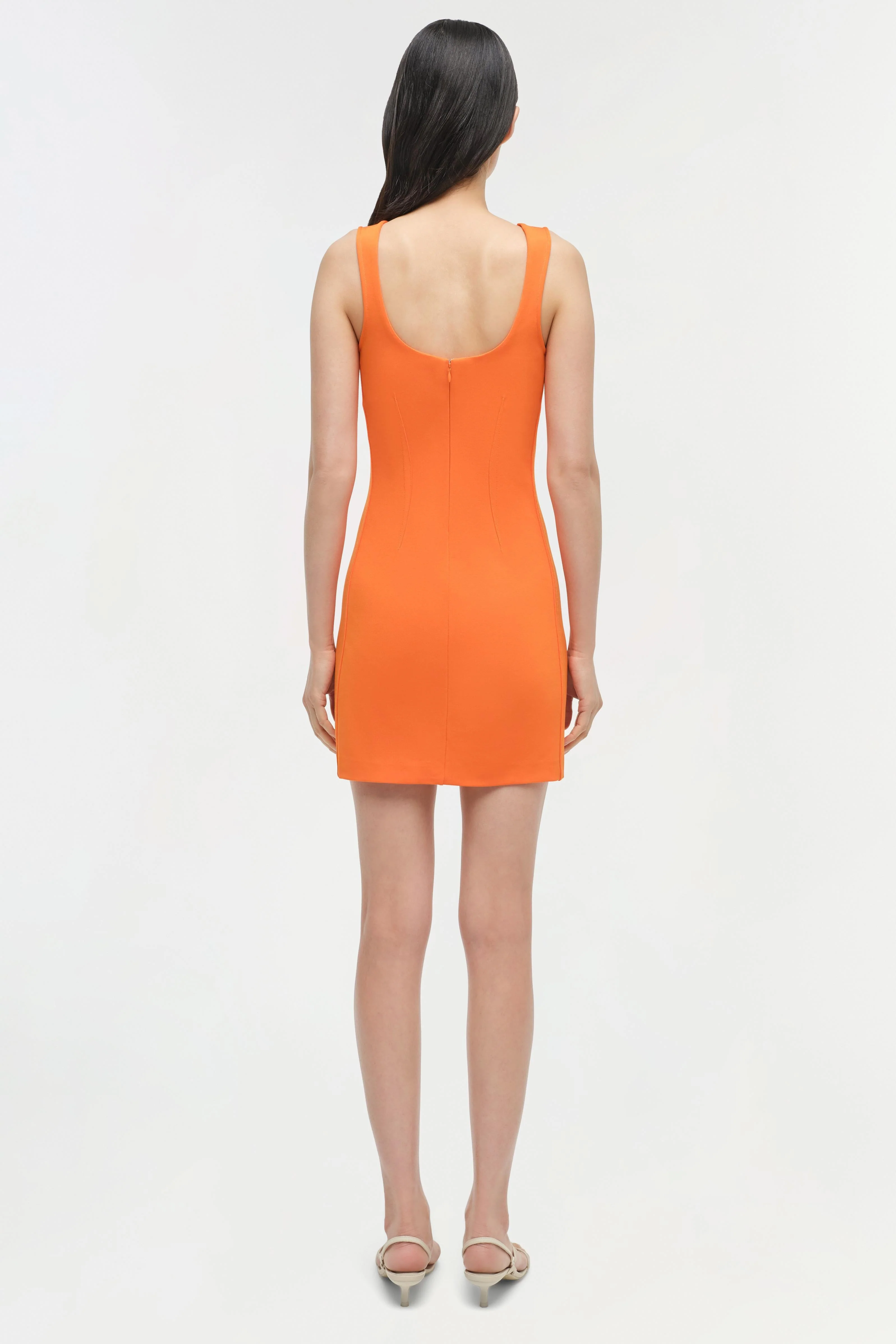 Womens | Arella Mini Dress | Tangerine - Image 4
