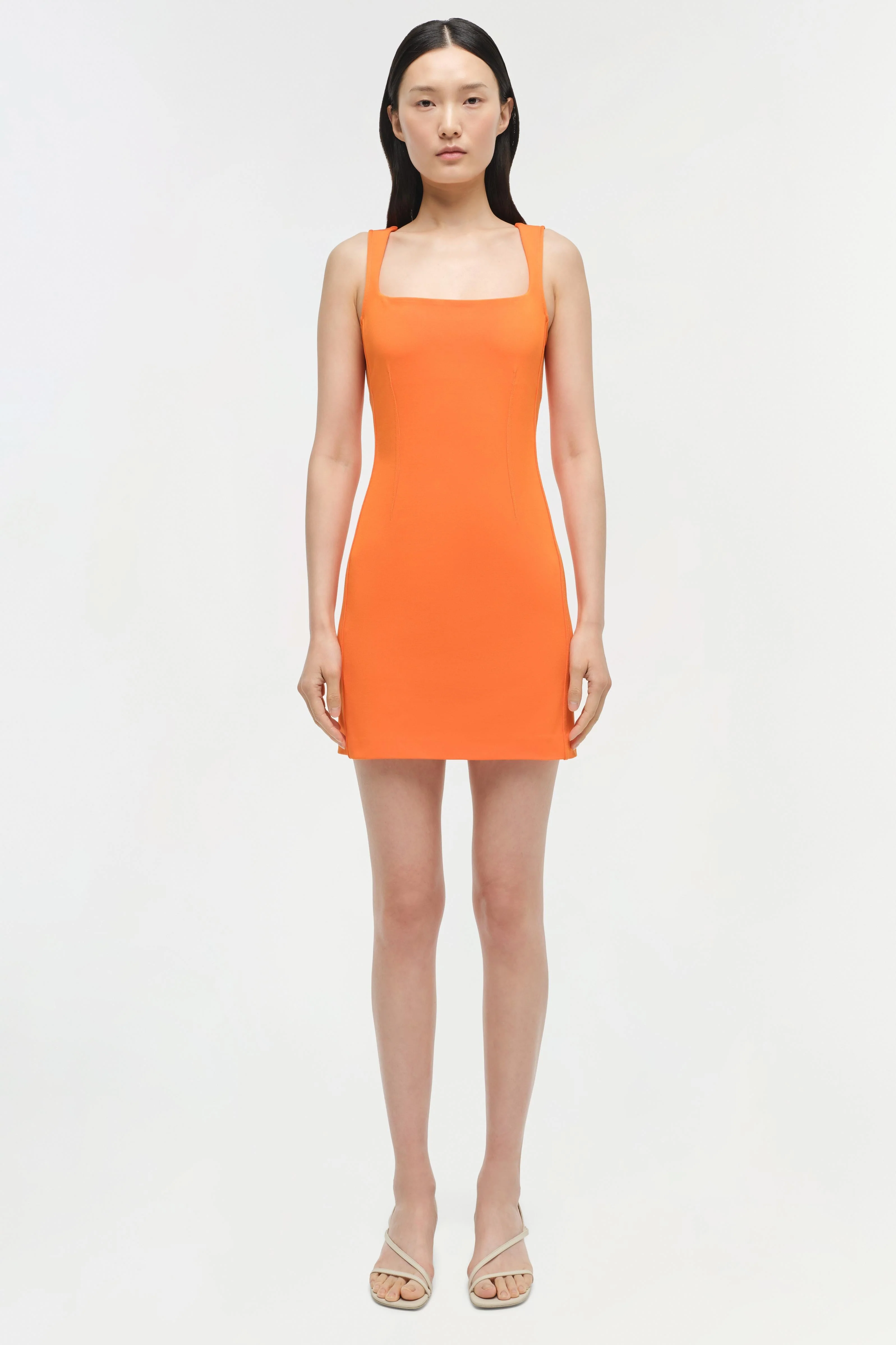 Womens | Arella Mini Dress | Tangerine - Image 6