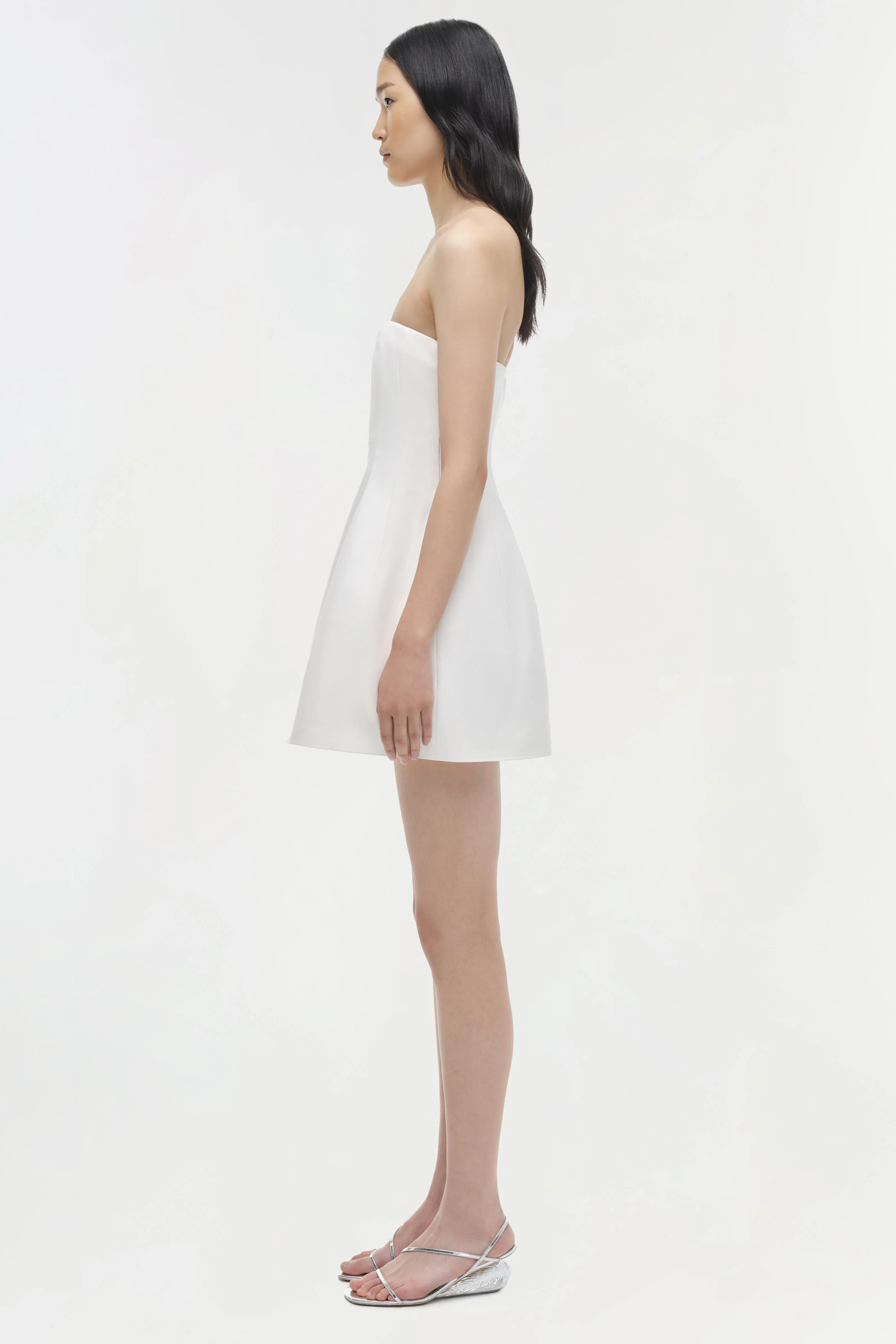 Womens | Arta Strapless Mini Dress | White - Image 4