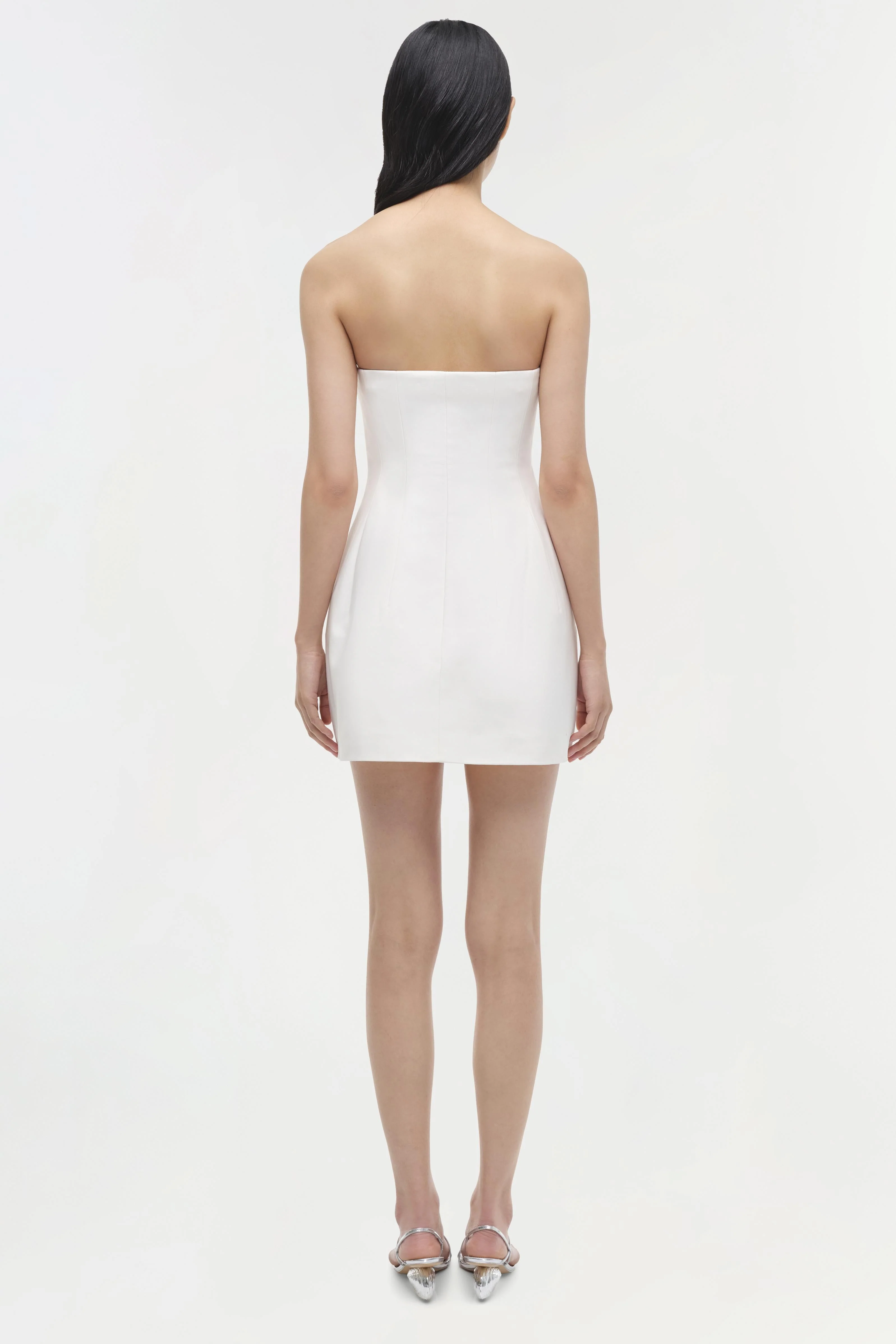 Womens | Arta Strapless Mini Dress | White - Image 5