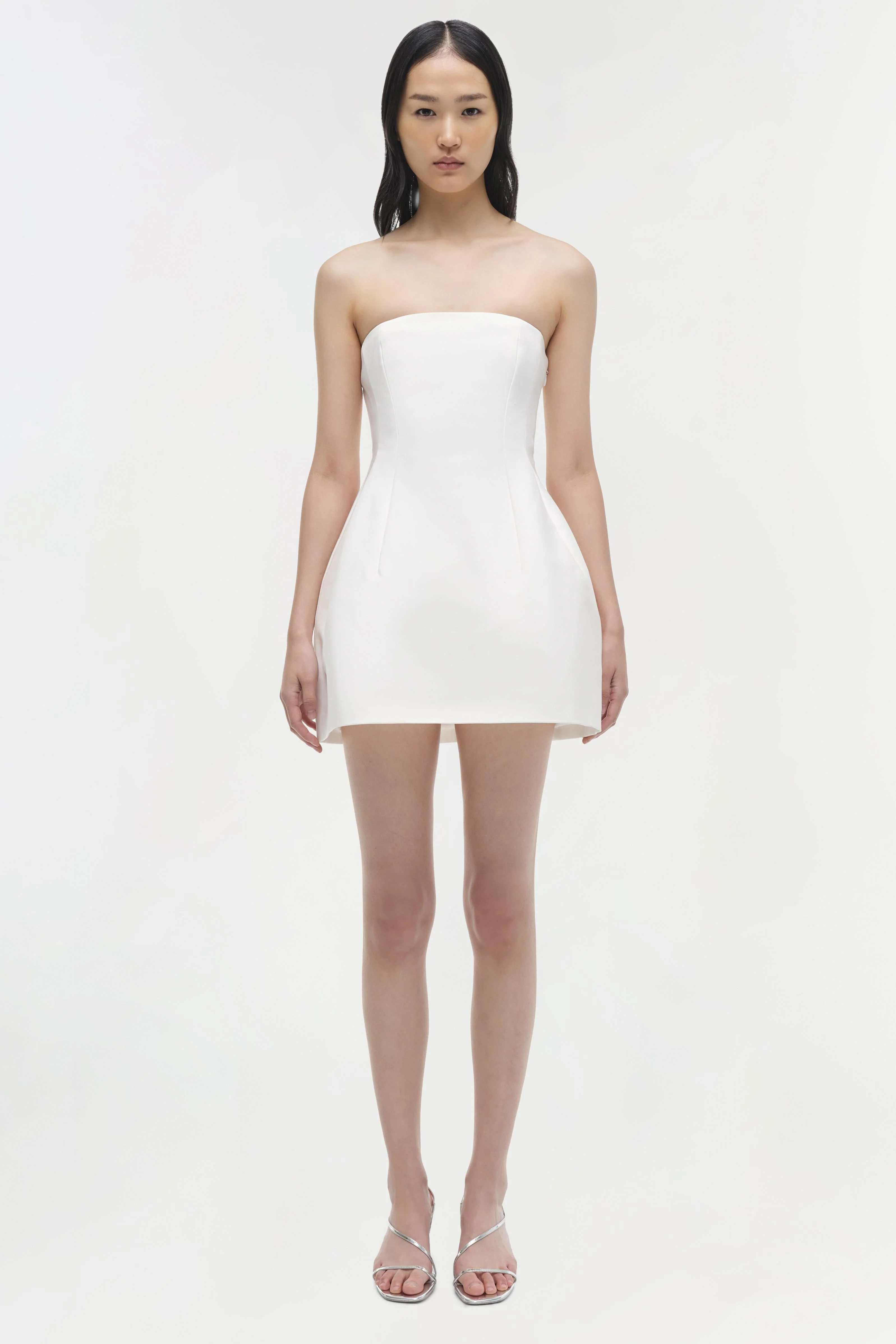 Womens | Arta Strapless Mini Dress | White - Image 6