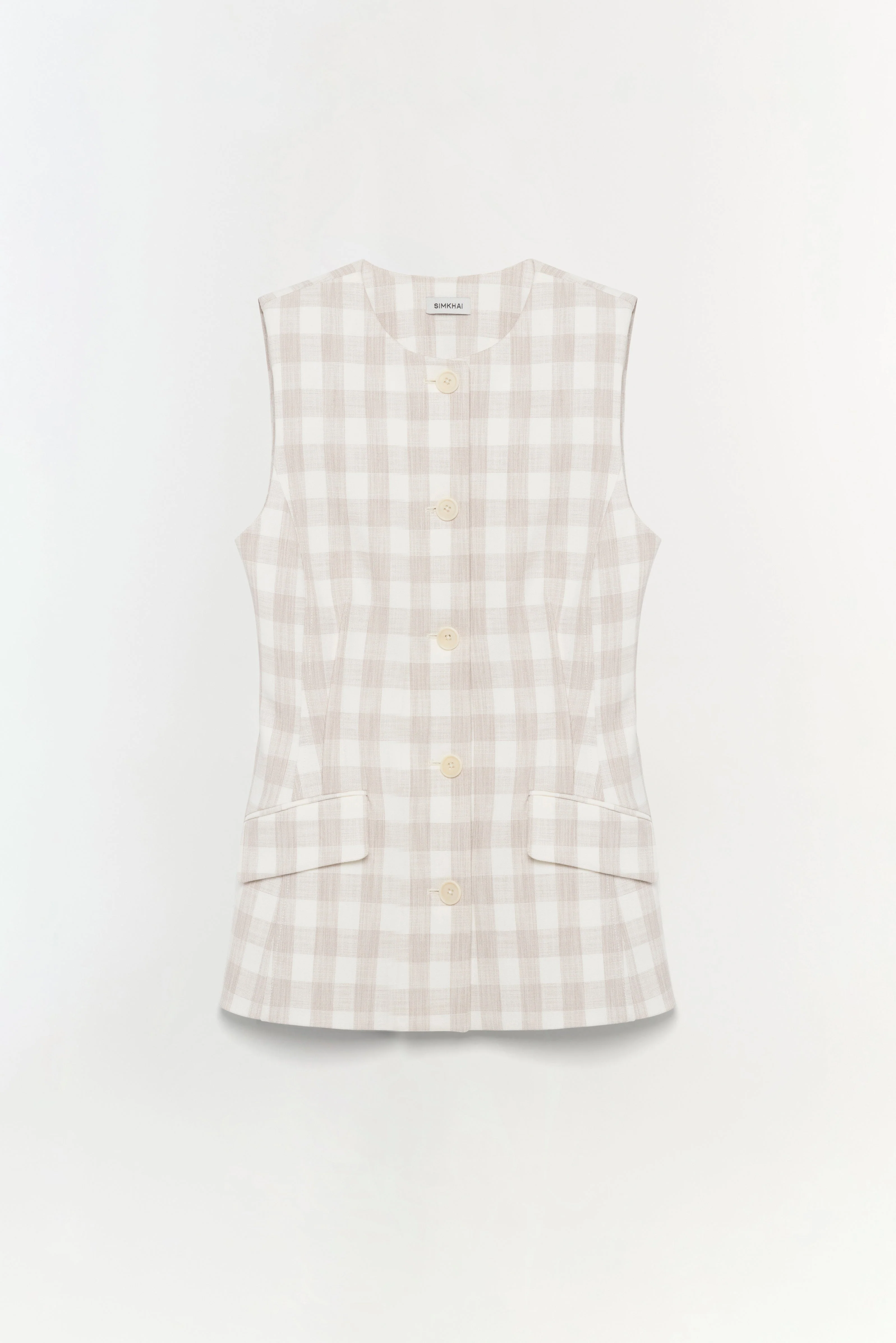 Womens | Calliope Vest | Sand Gingham