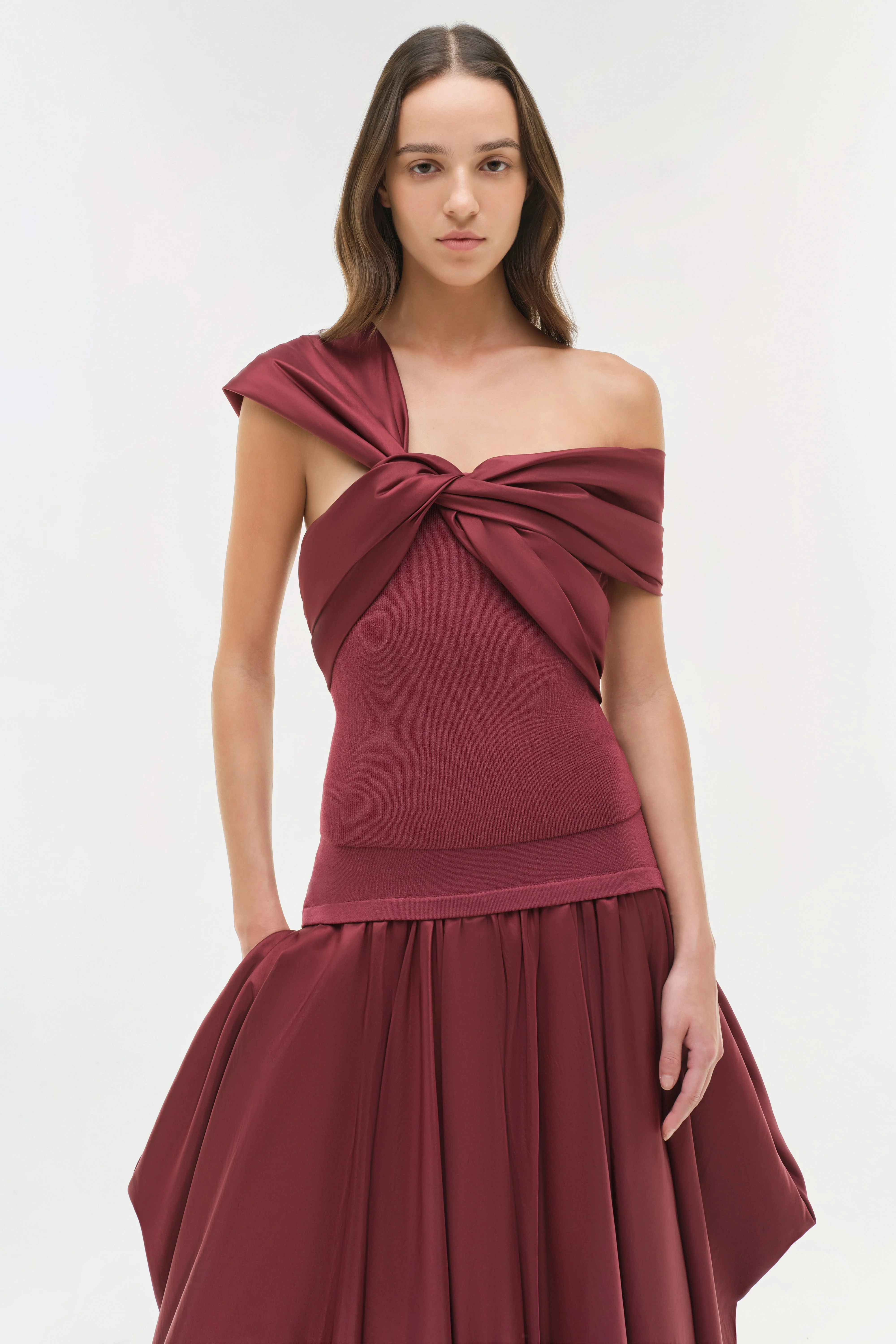Womens | Celiana Off Shoulder Top | Cranberry - Image 3