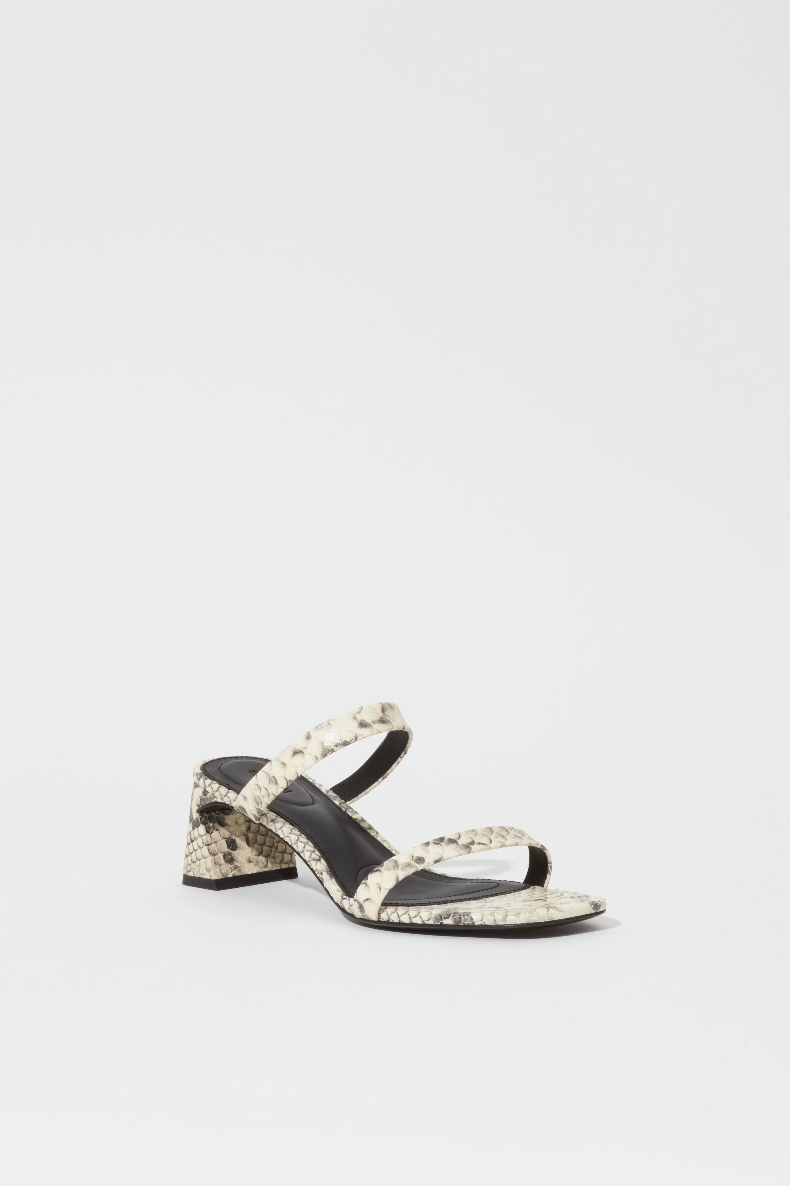 Womens | Clara Snake Leather Block Heel | Natural - Image 2