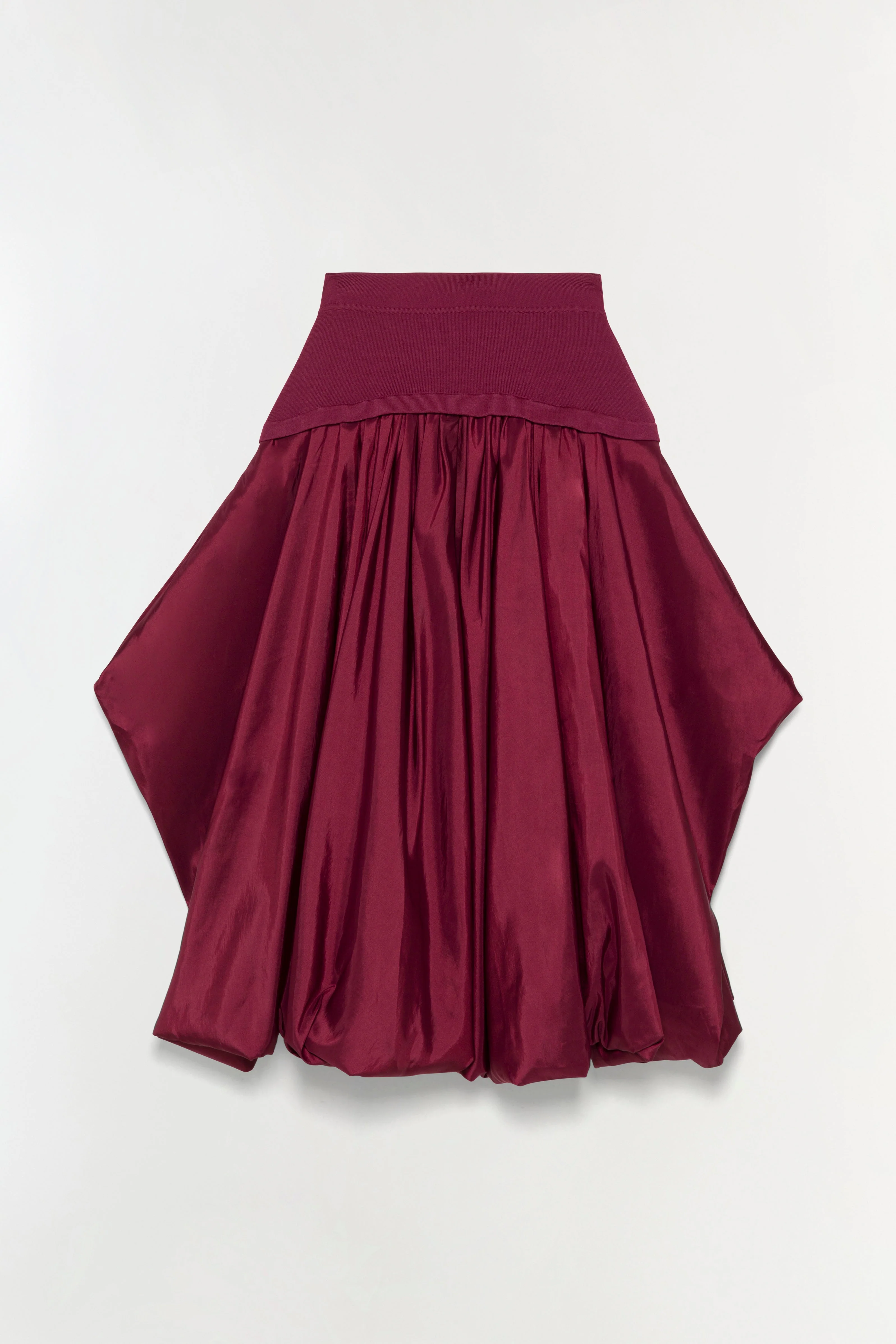 Womens | Corinn Taffeta Knit Midi Skirt | Cranberry