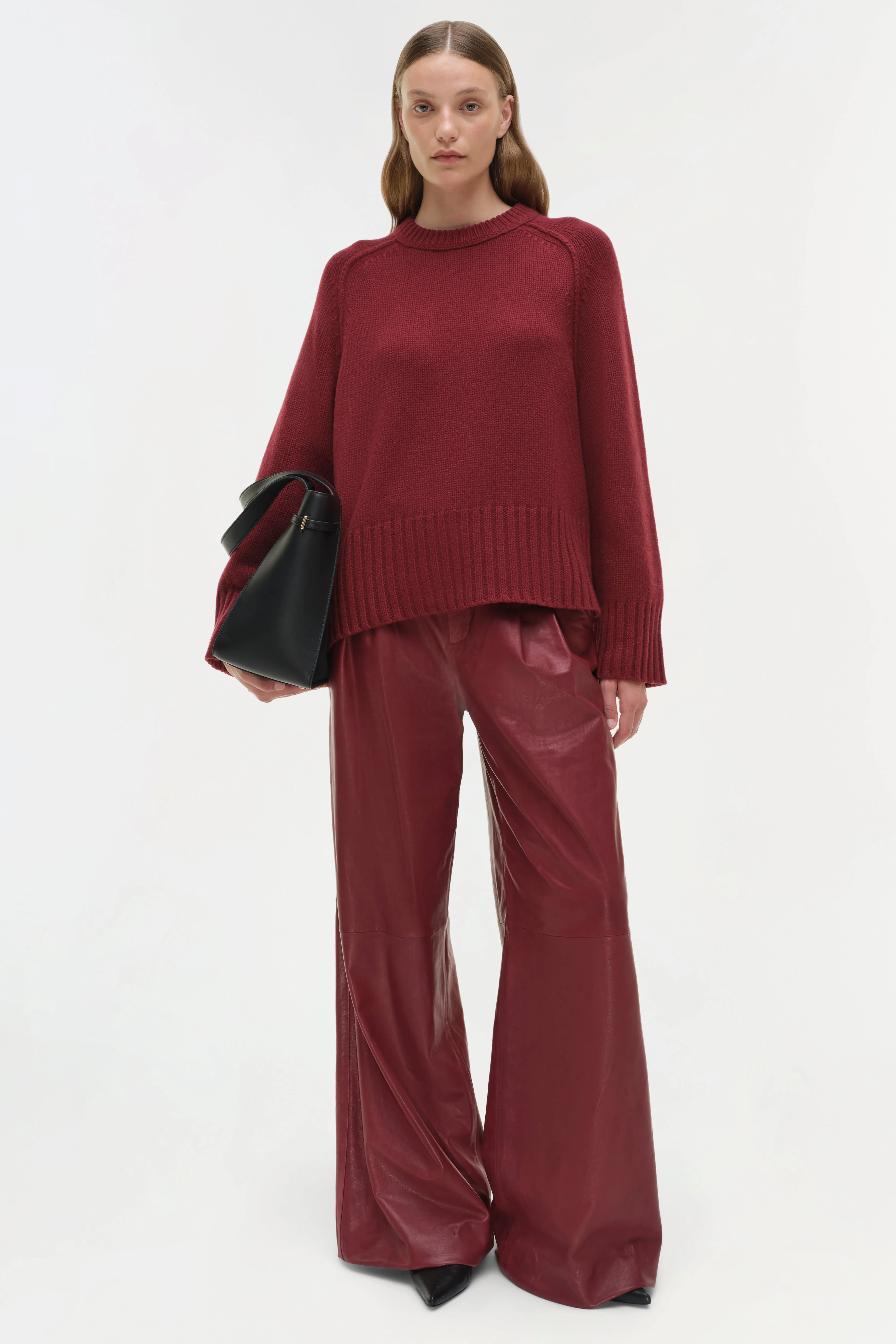 Womens | Curtis Cashmere Crewneck | Cranberry - Image 2