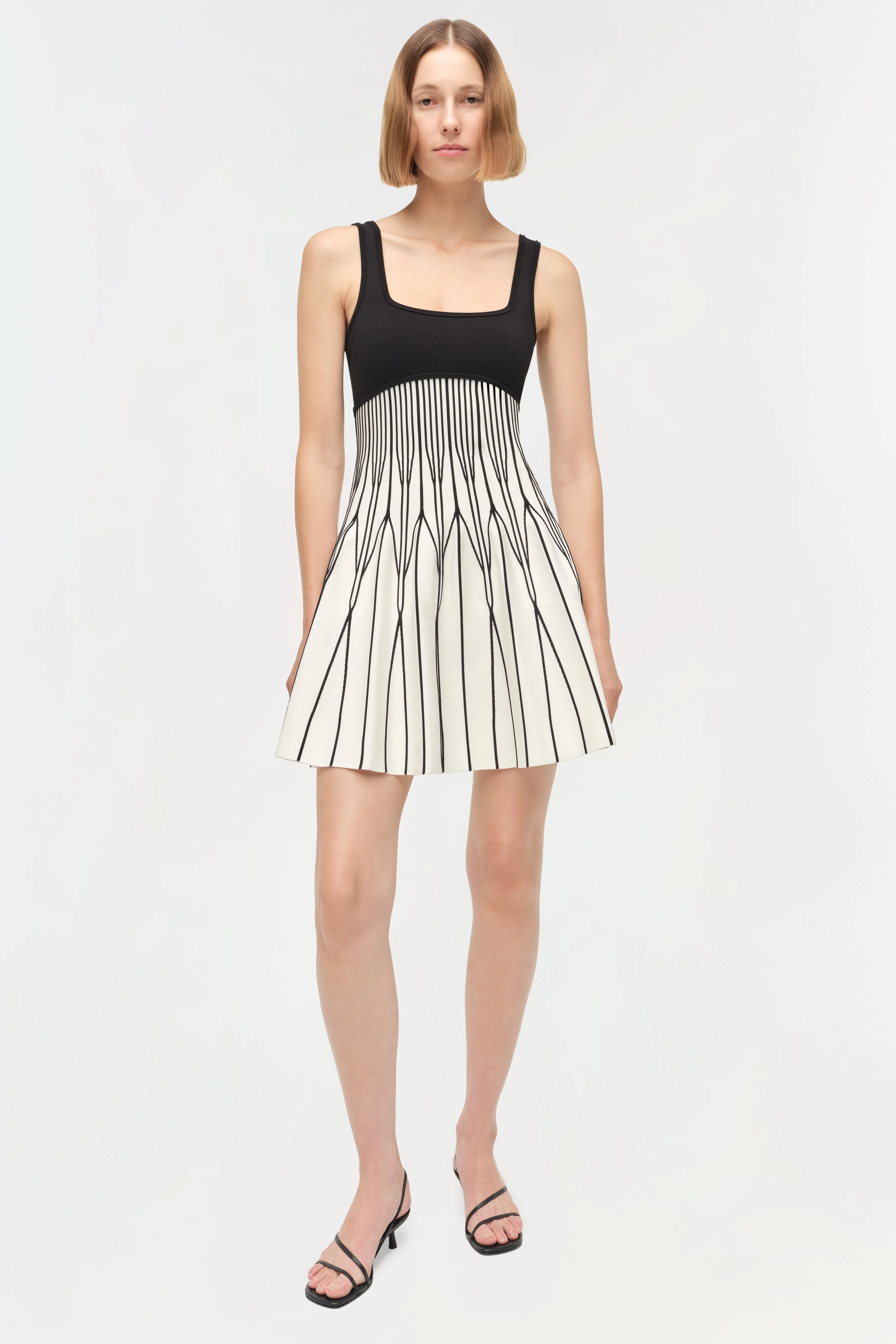 Womens | Cynder Illusion Knit Mini Dress | Black Multi - Image 2