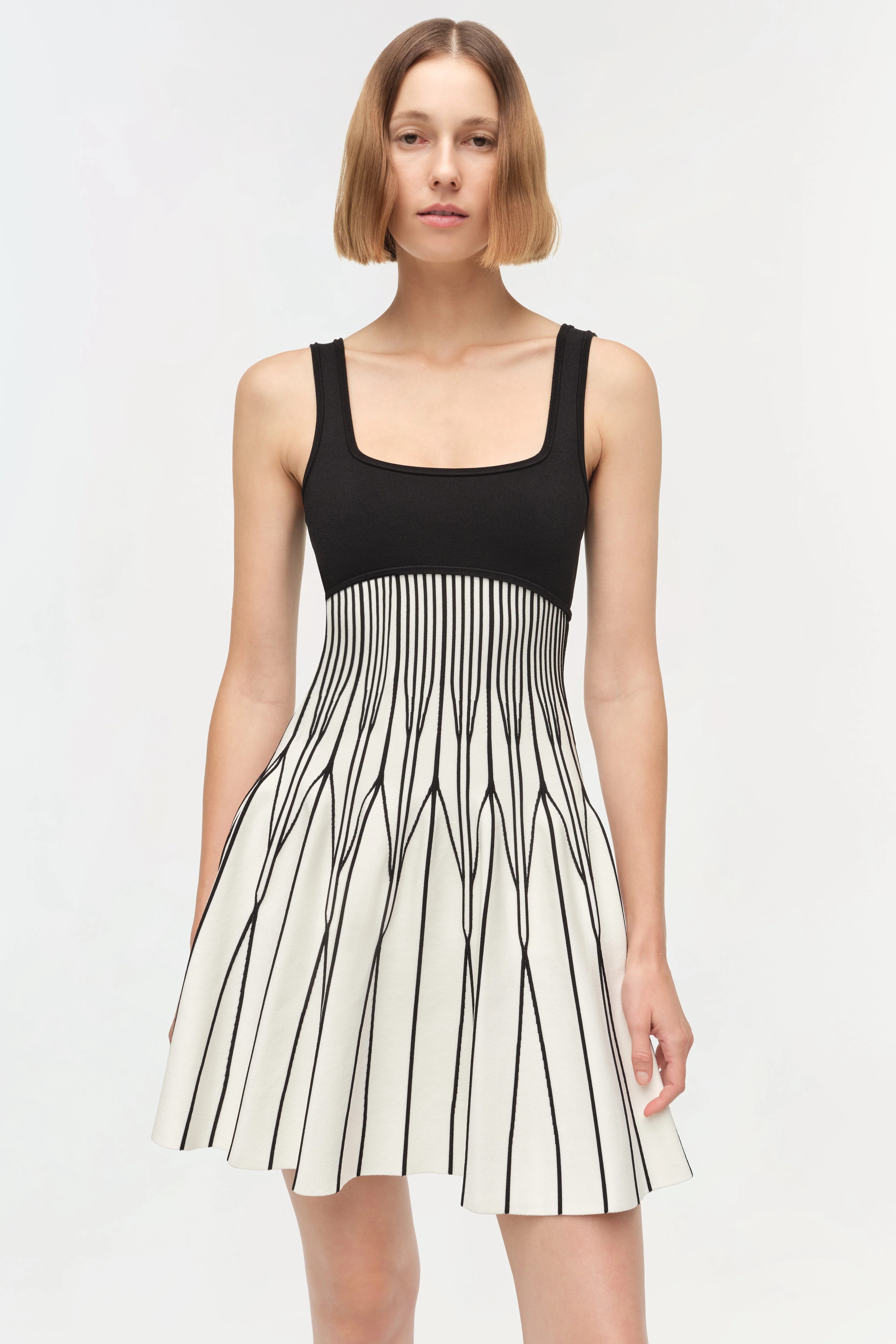 Womens | Cynder Illusion Knit Mini Dress | Black Multi - Image 3