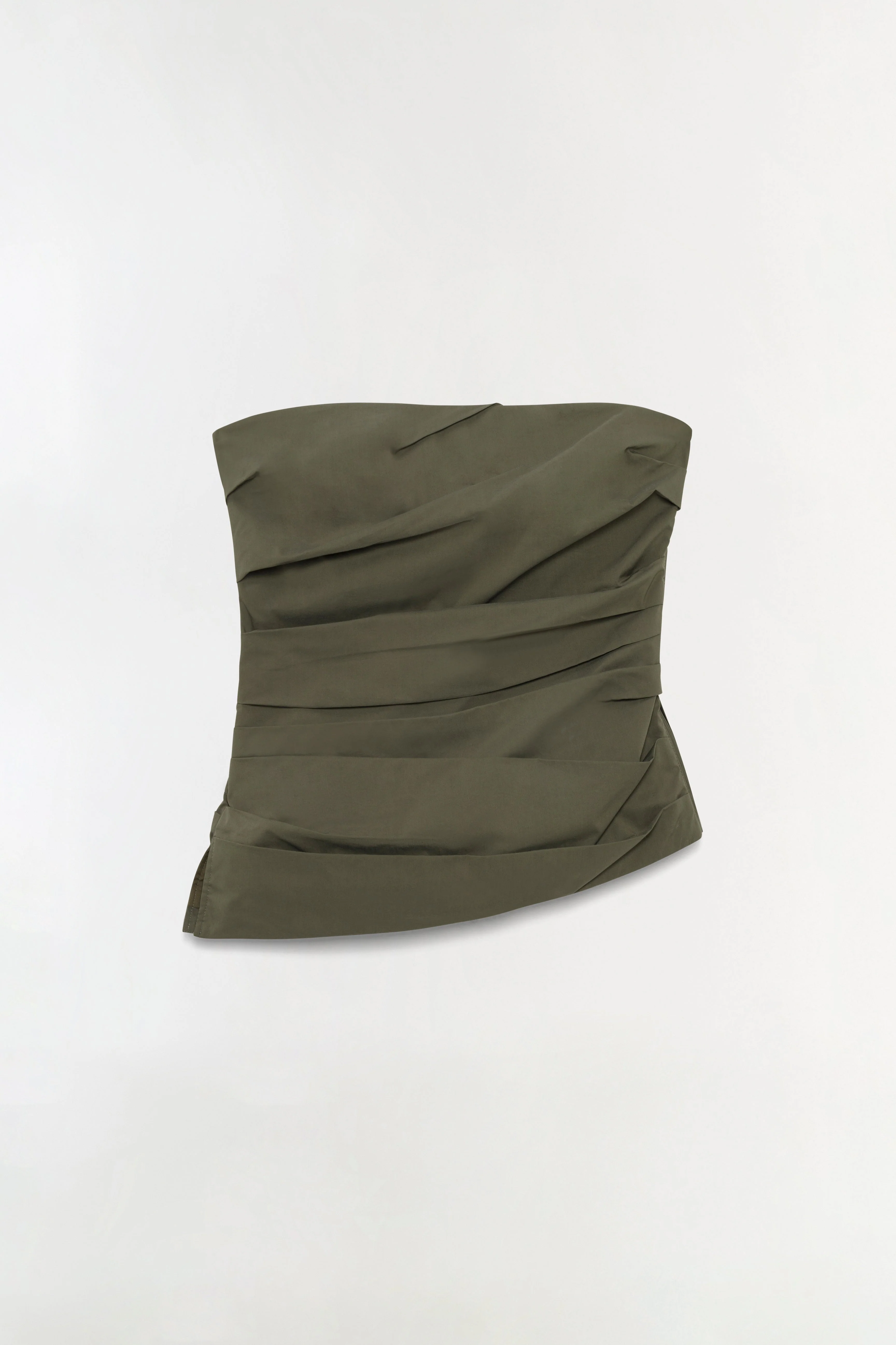 Womens | Emerson Ruched Cotton Bustier Top | Fern