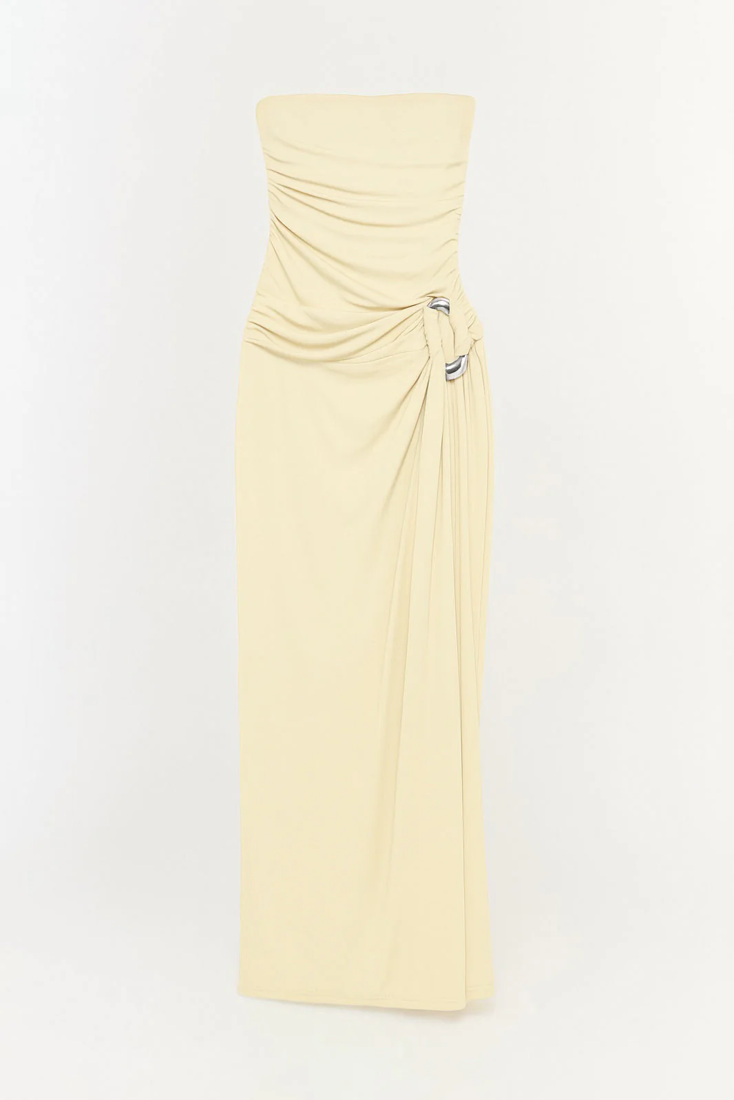 Womens | Emma Draped Jersey Bustier Gown | Buttercream