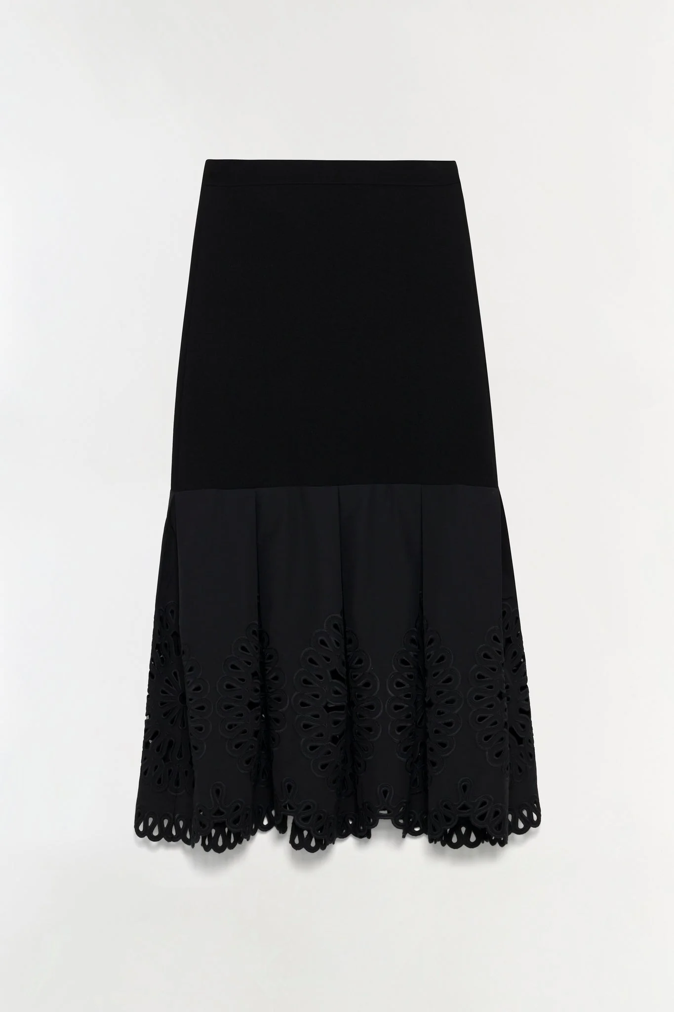 Womens | Eveletta Embroidered Knit Midi Skirt | Black Multi