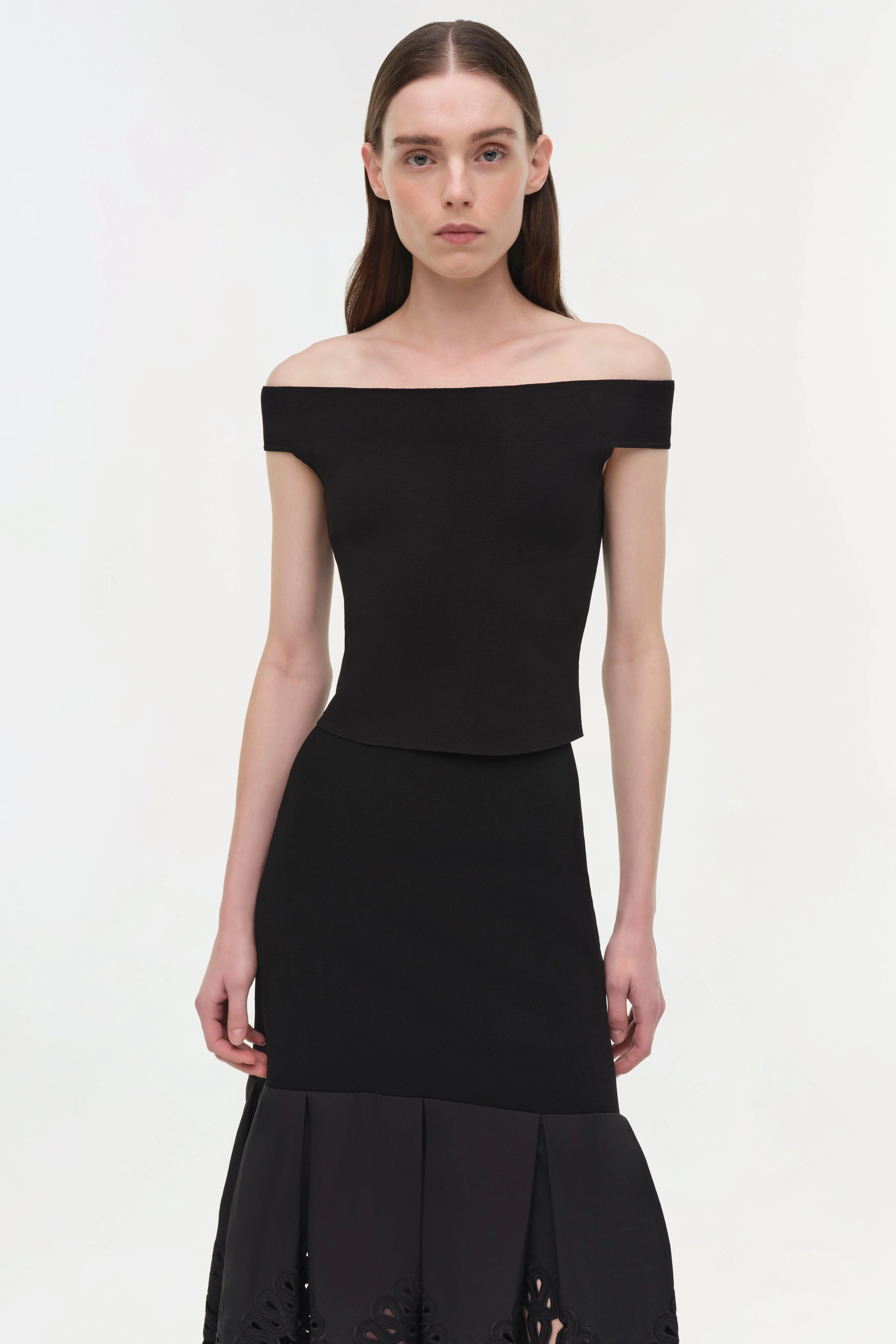 Womens | Eveletta Embroidered Knit Midi Skirt | Black Multi - Image 4