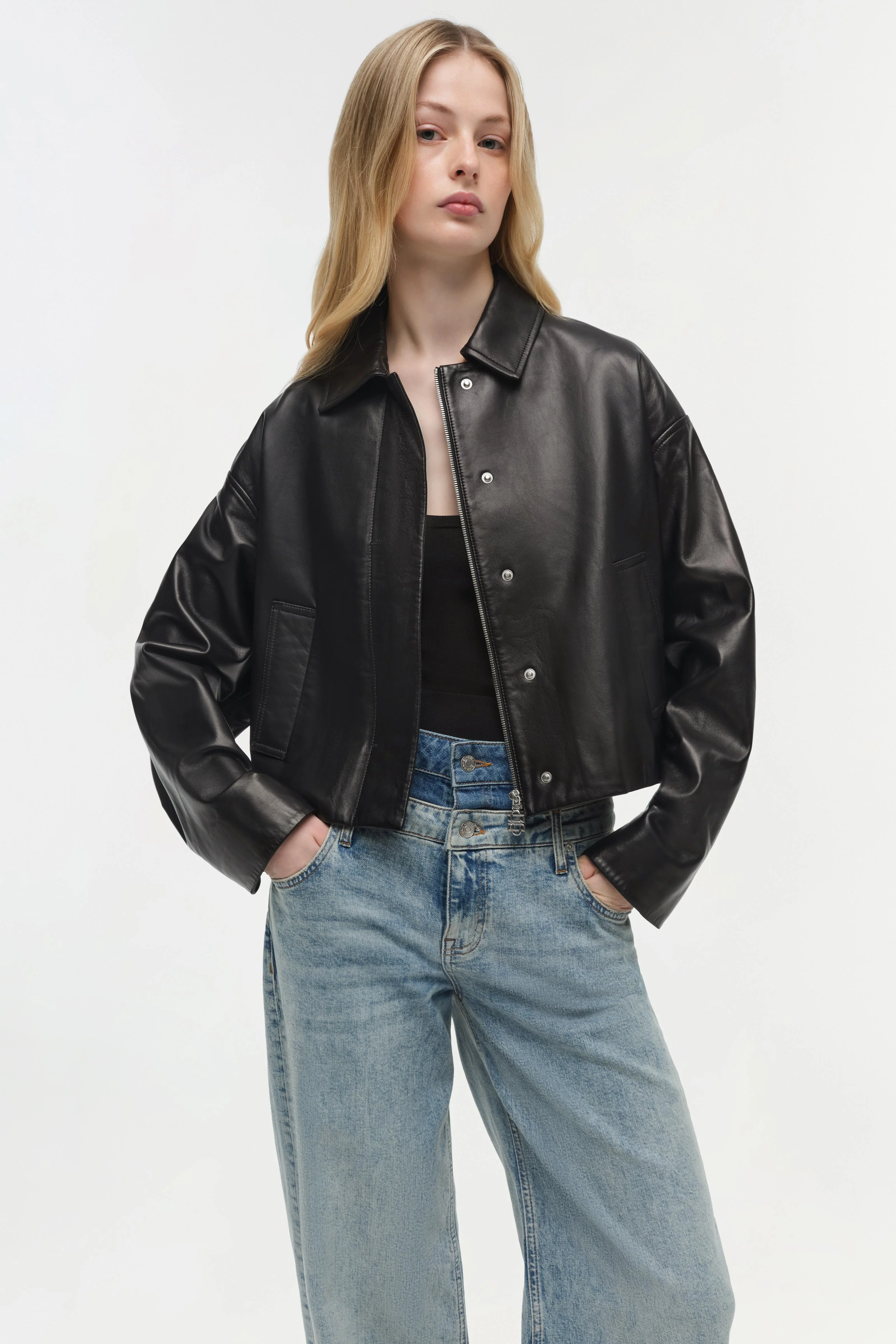 Womens | Everli Leather Jacket | Black - Image 3