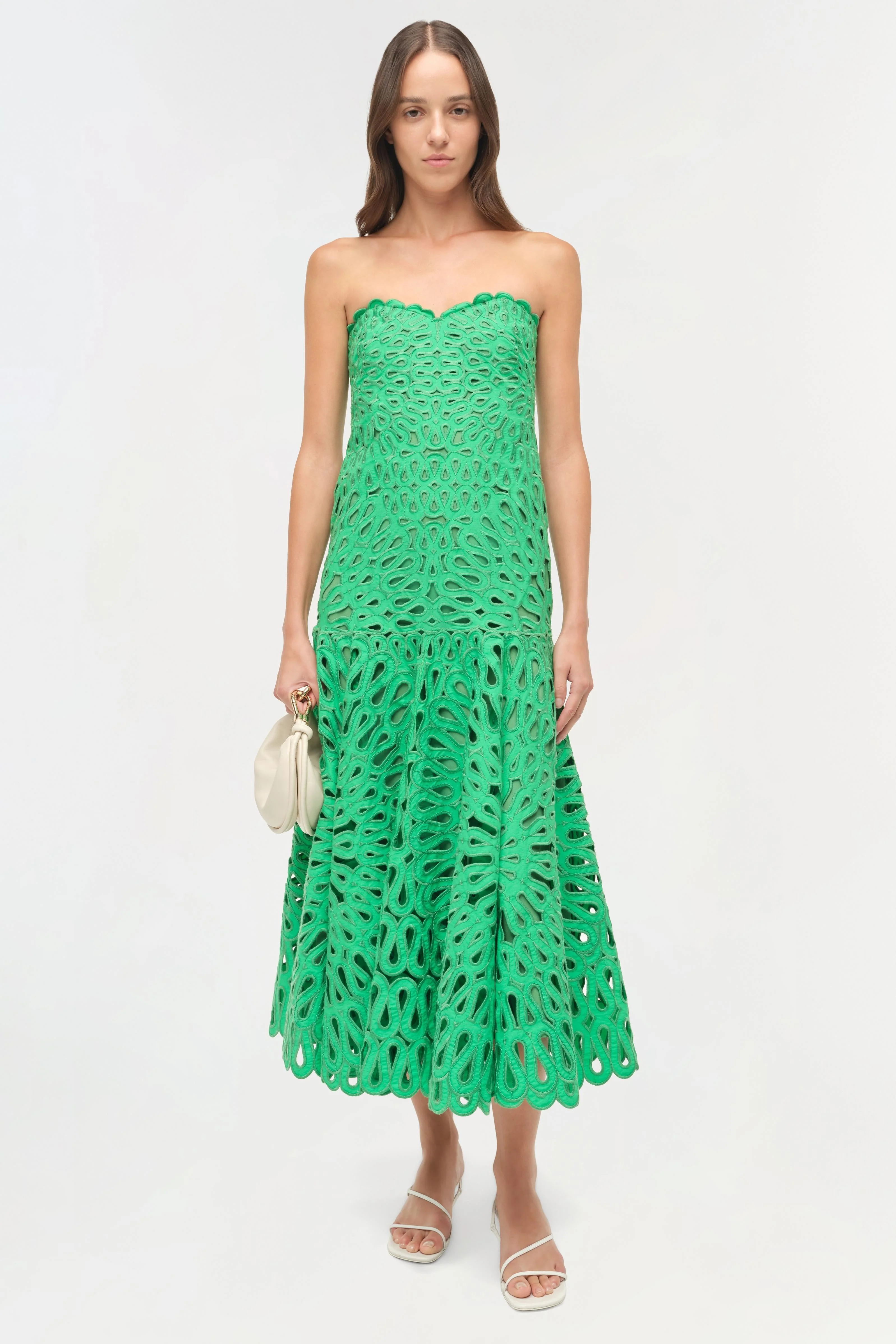 Womens | Florence Embroidered Midi Dress | Parakeet - Image 2