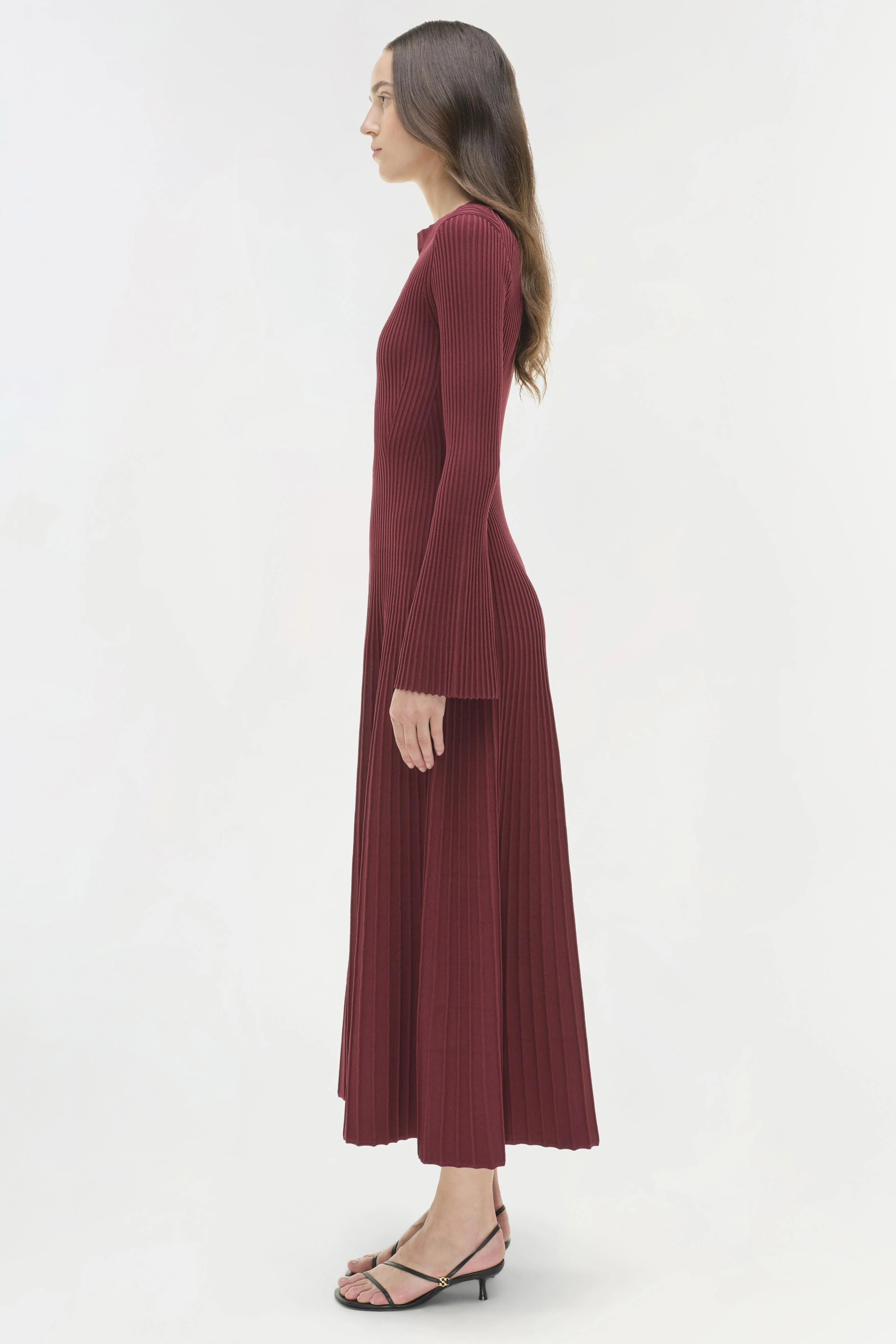 Womens | Genna Knit Midi Dress | Cranberry - Image 4