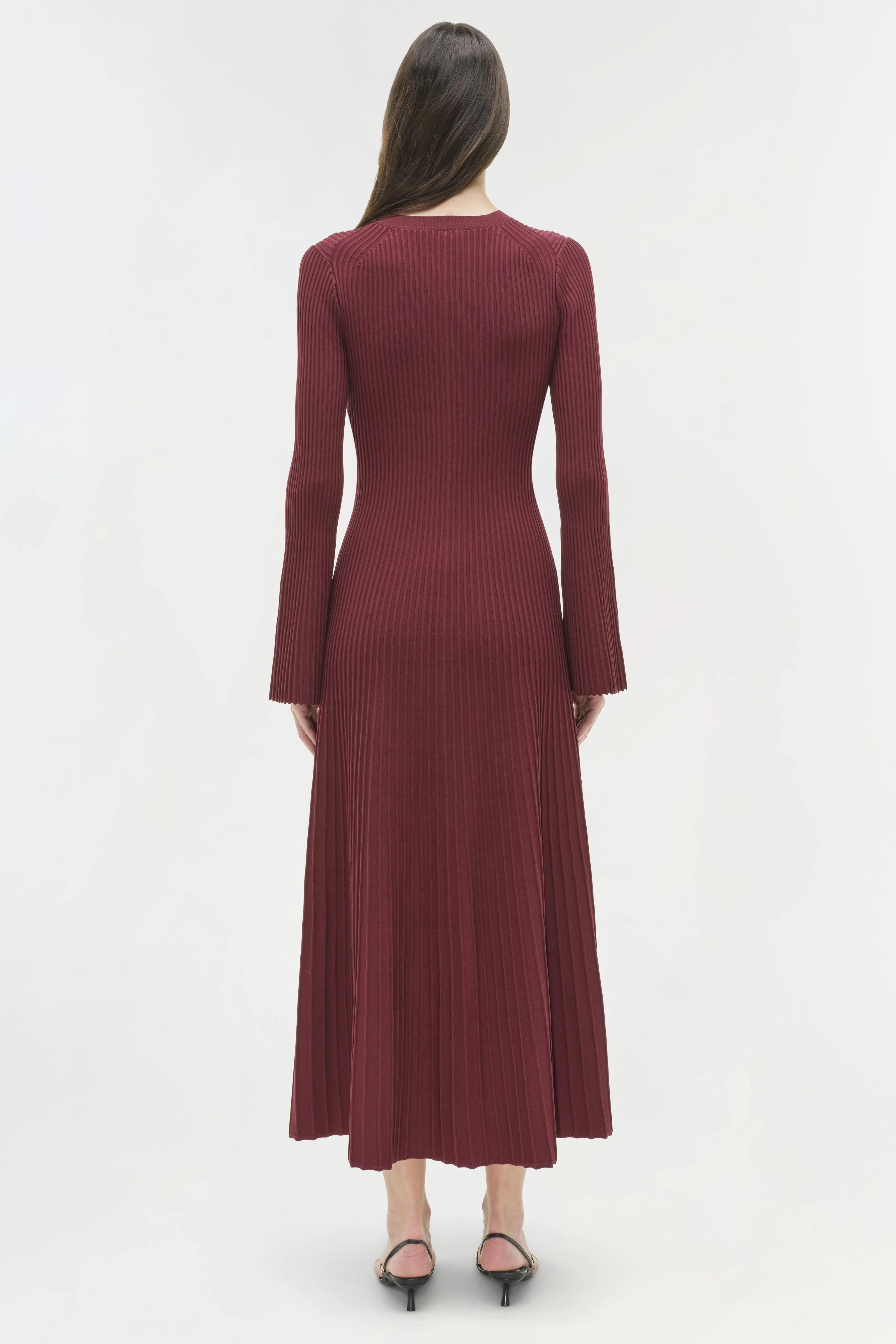 Womens | Genna Knit Midi Dress | Cranberry - Image 5