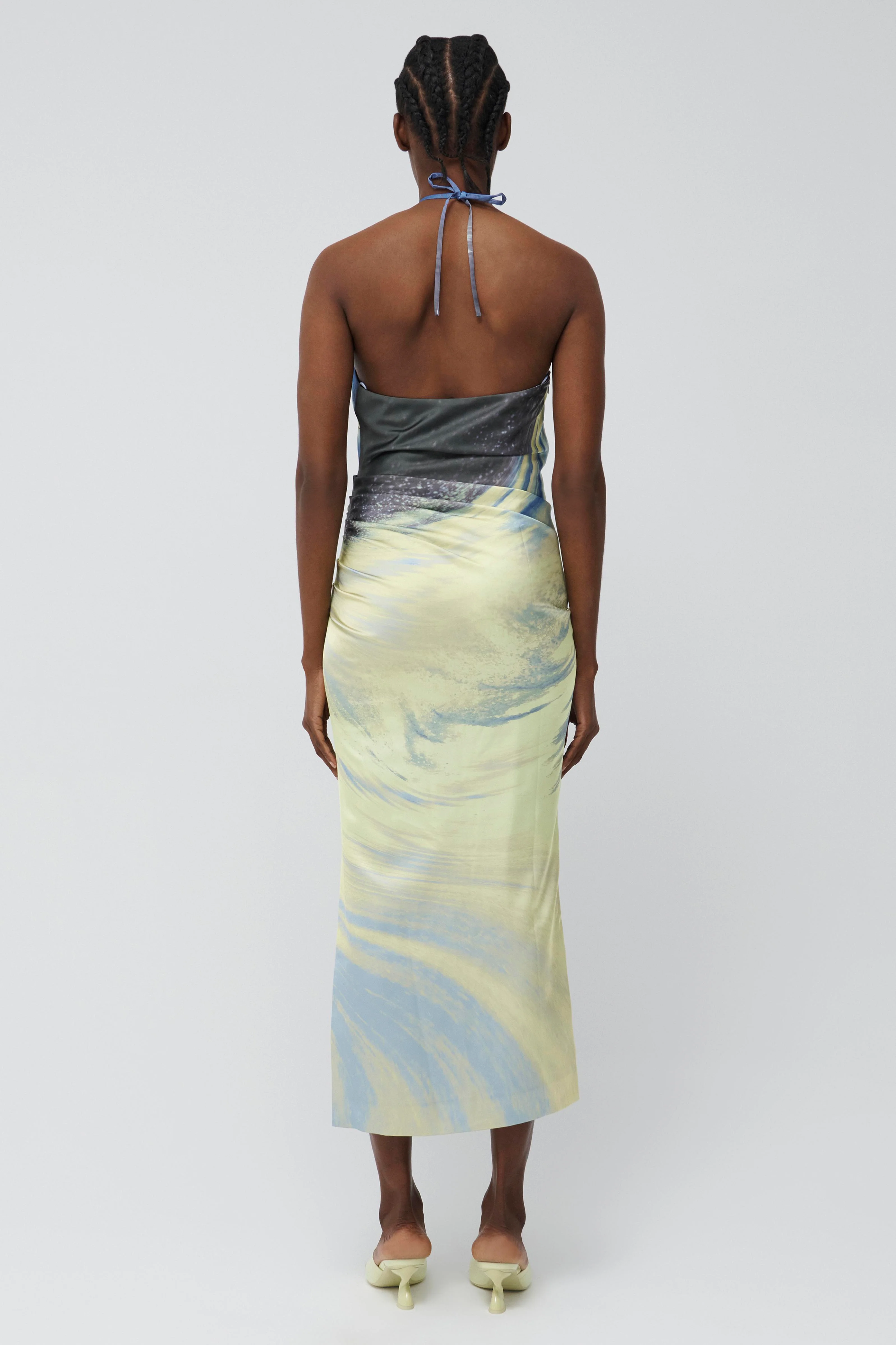 Womens | Hansel Gown | Marina Blue Print - Image 3