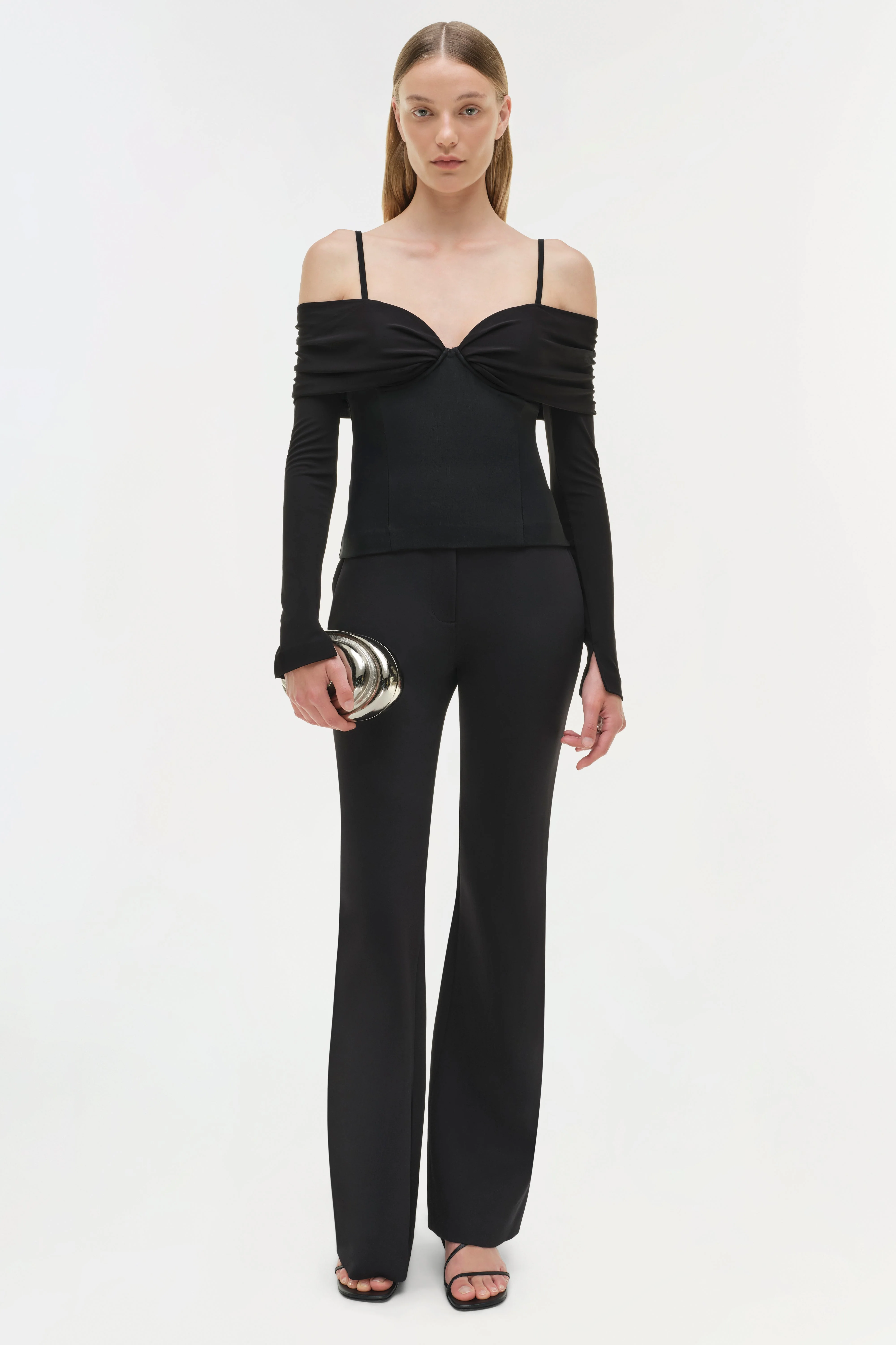 Womens | Hazel Off Shoulder Top | Black - Image 2