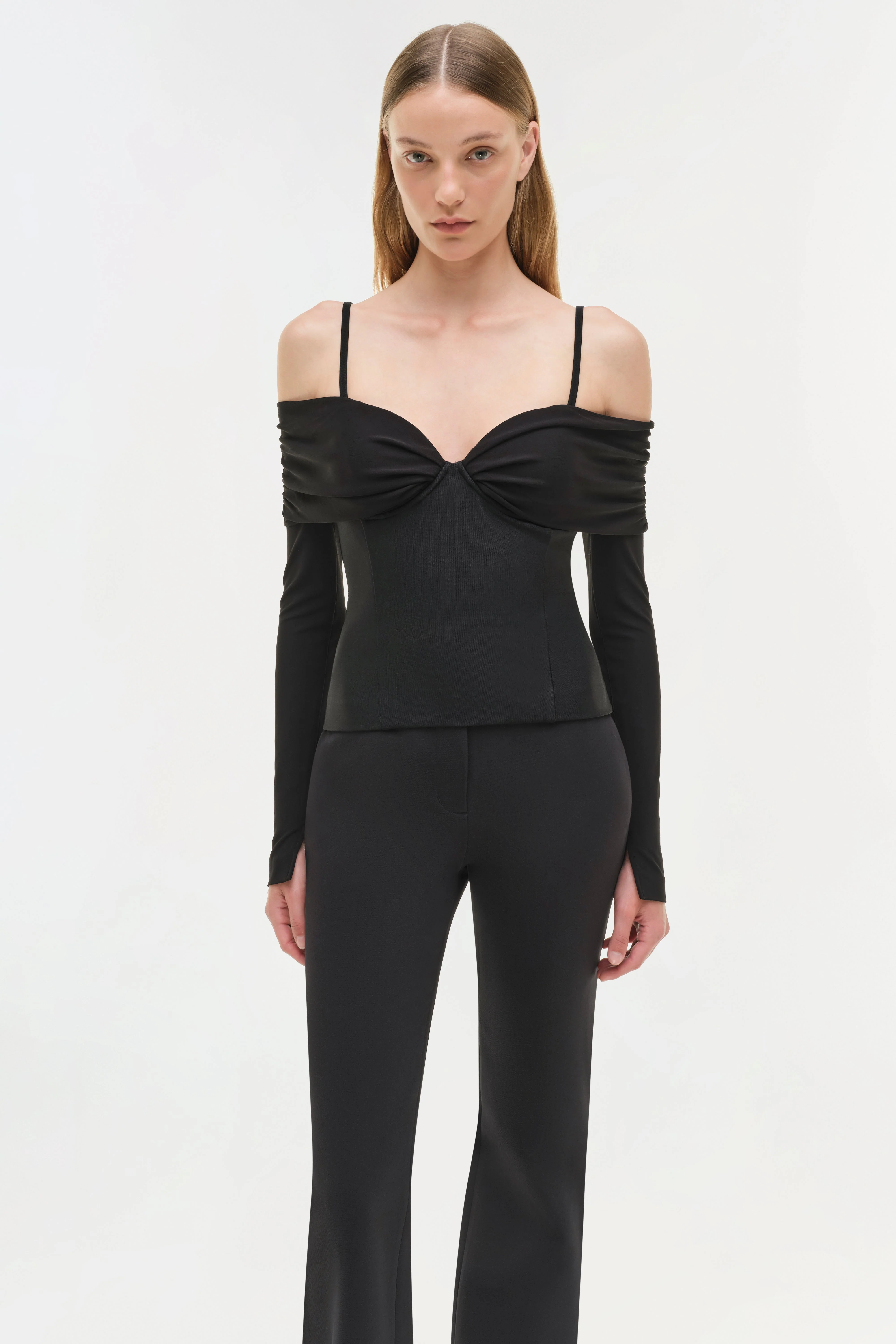 Womens | Hazel Off Shoulder Top | Black - Image 3