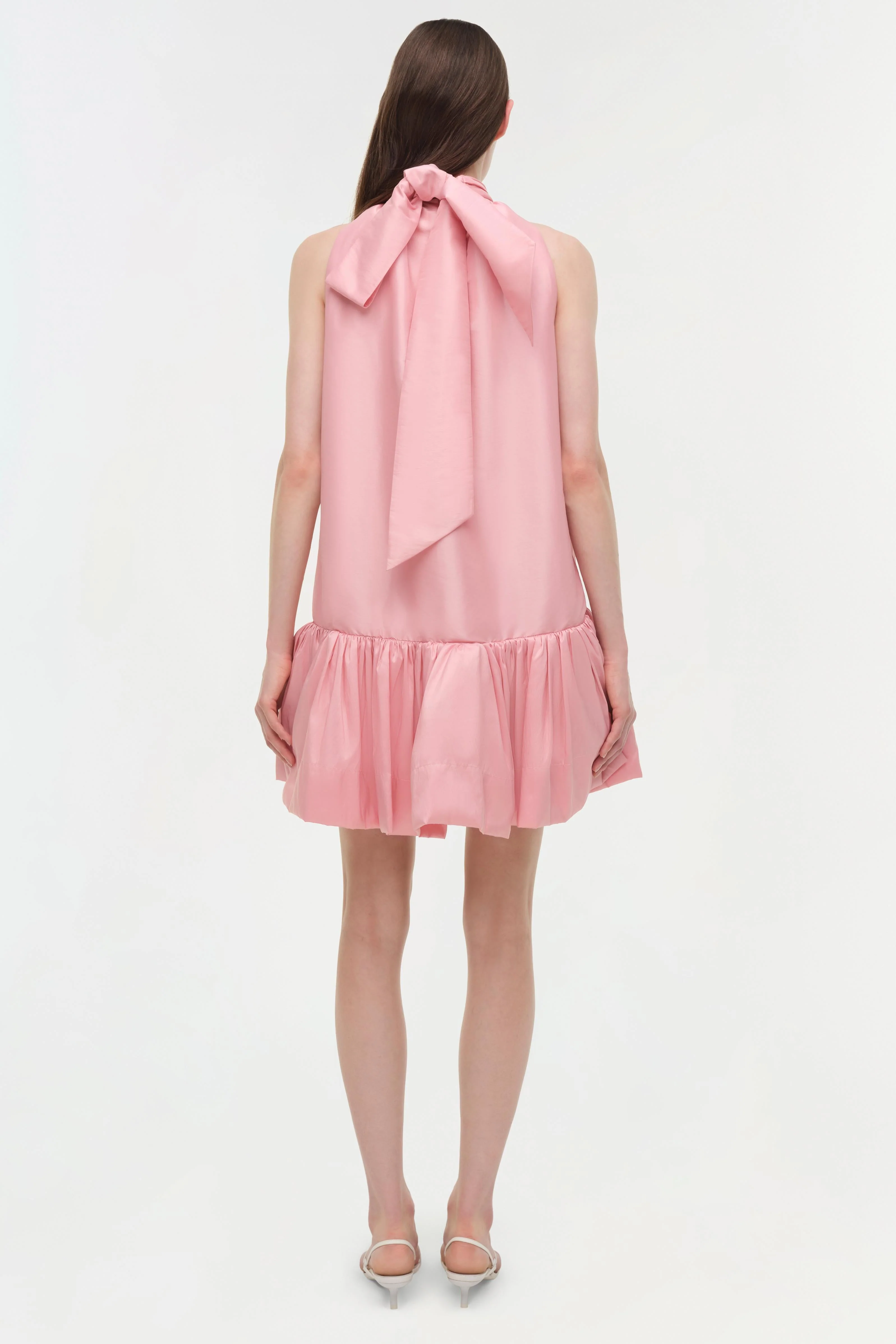 Womens | Hope Taffeta Bow Tie Mini Dress | Dusty Rose - Image 5