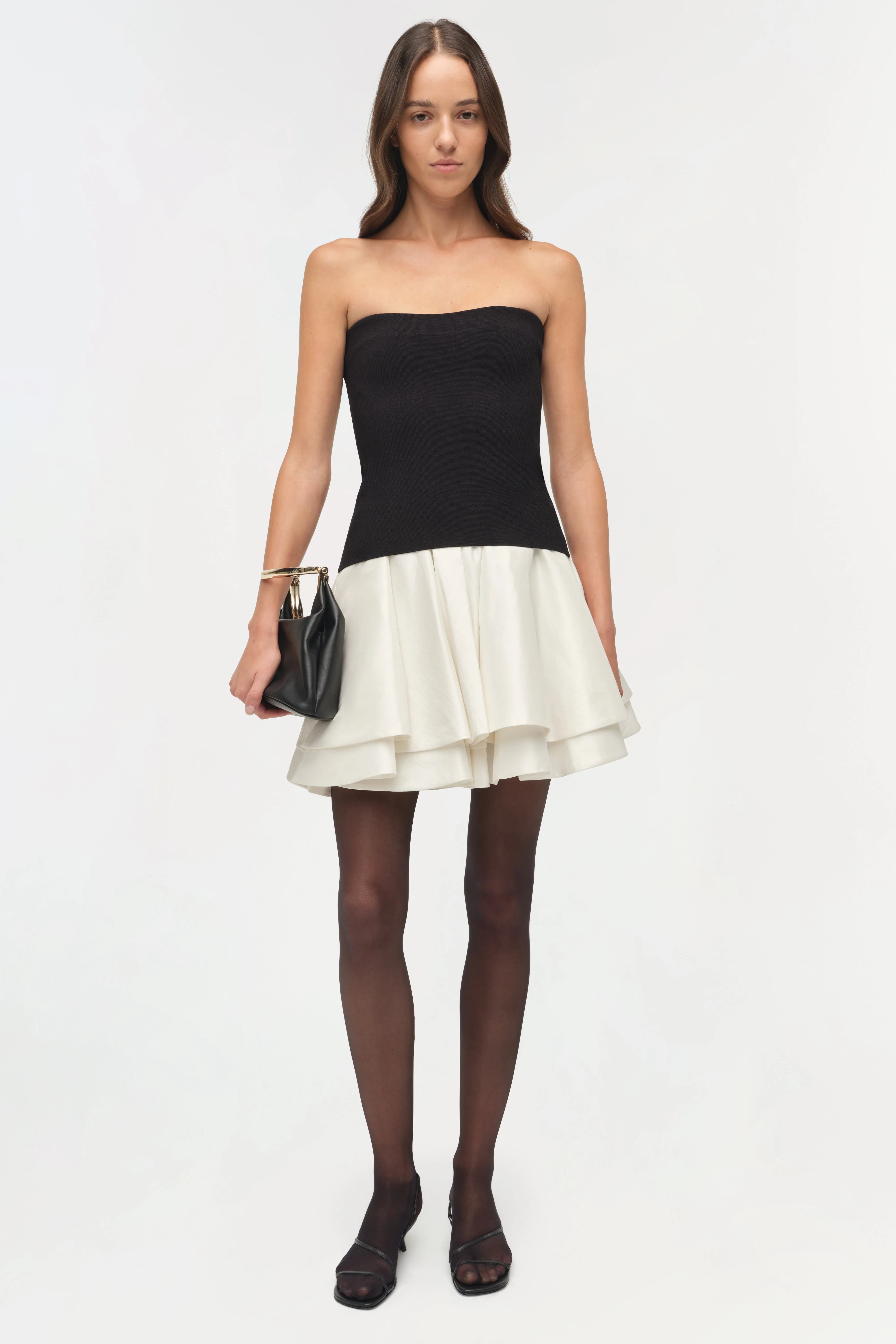 Womens | Isabelle Taffeta Knit Mini Dress | Black Multi - Image 2
