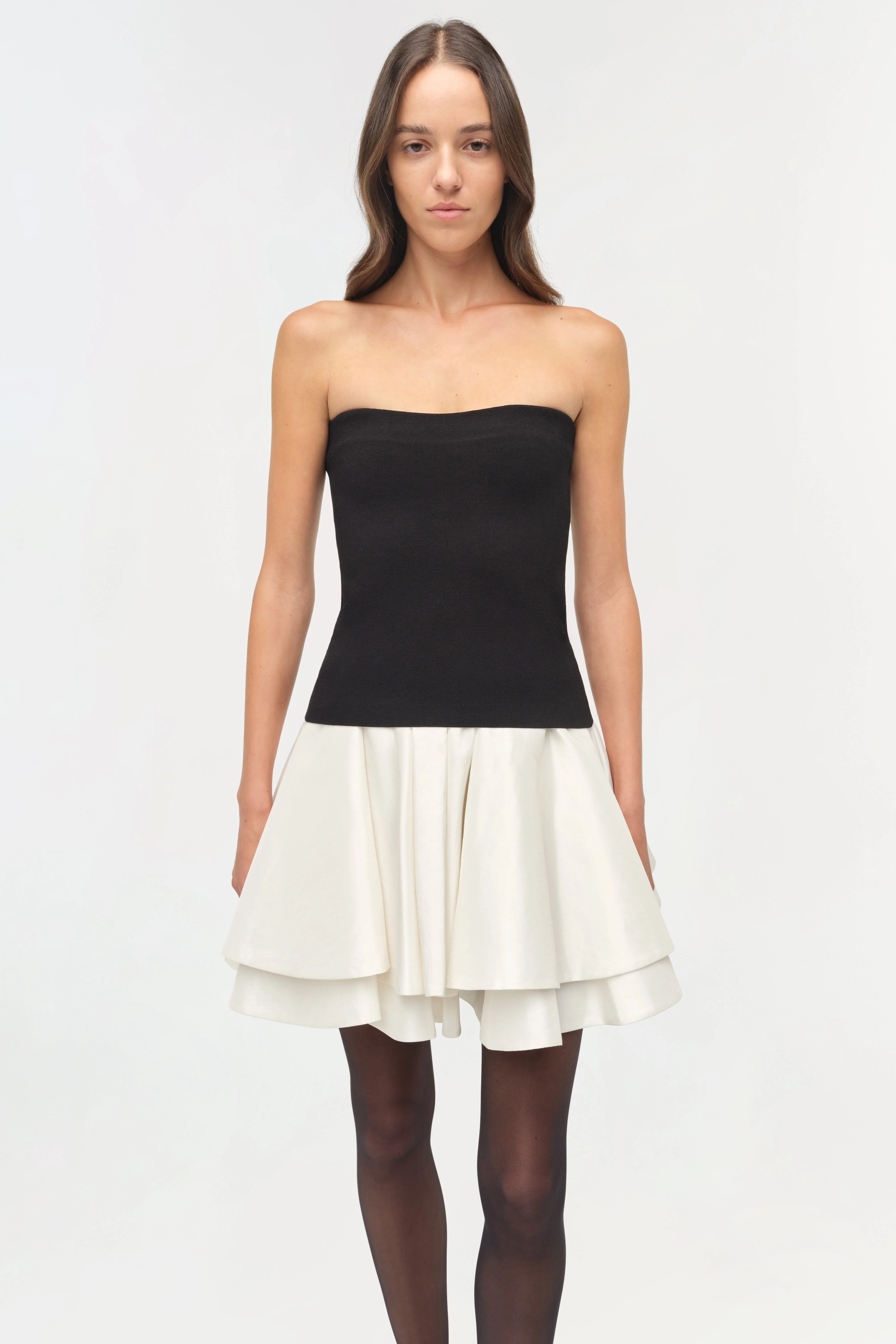 Womens | Isabelle Taffeta Knit Mini Dress | Black Multi - Image 3