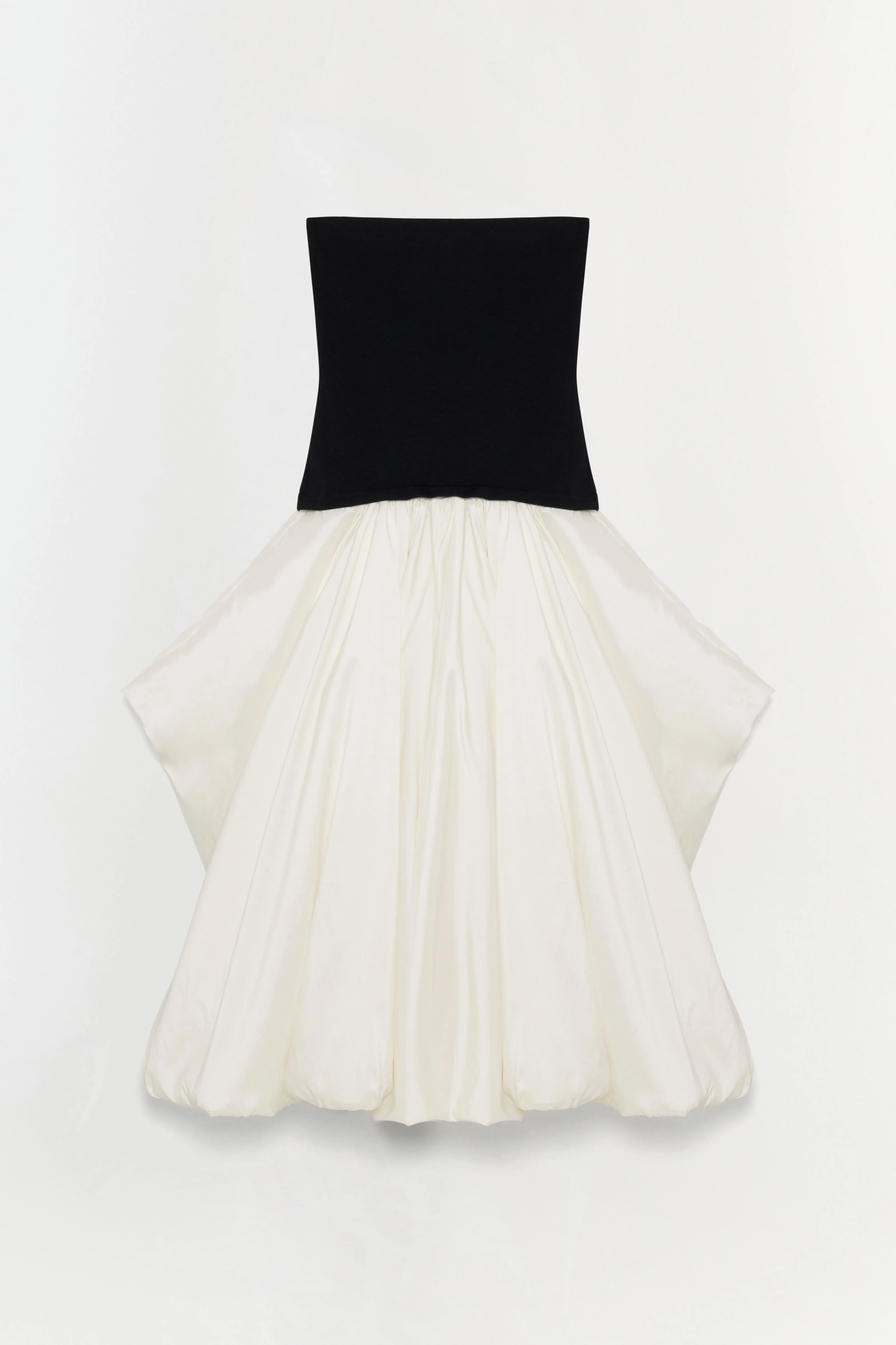 Womens | Izzy Strapless Taffeta Midi Dress | Black Multi