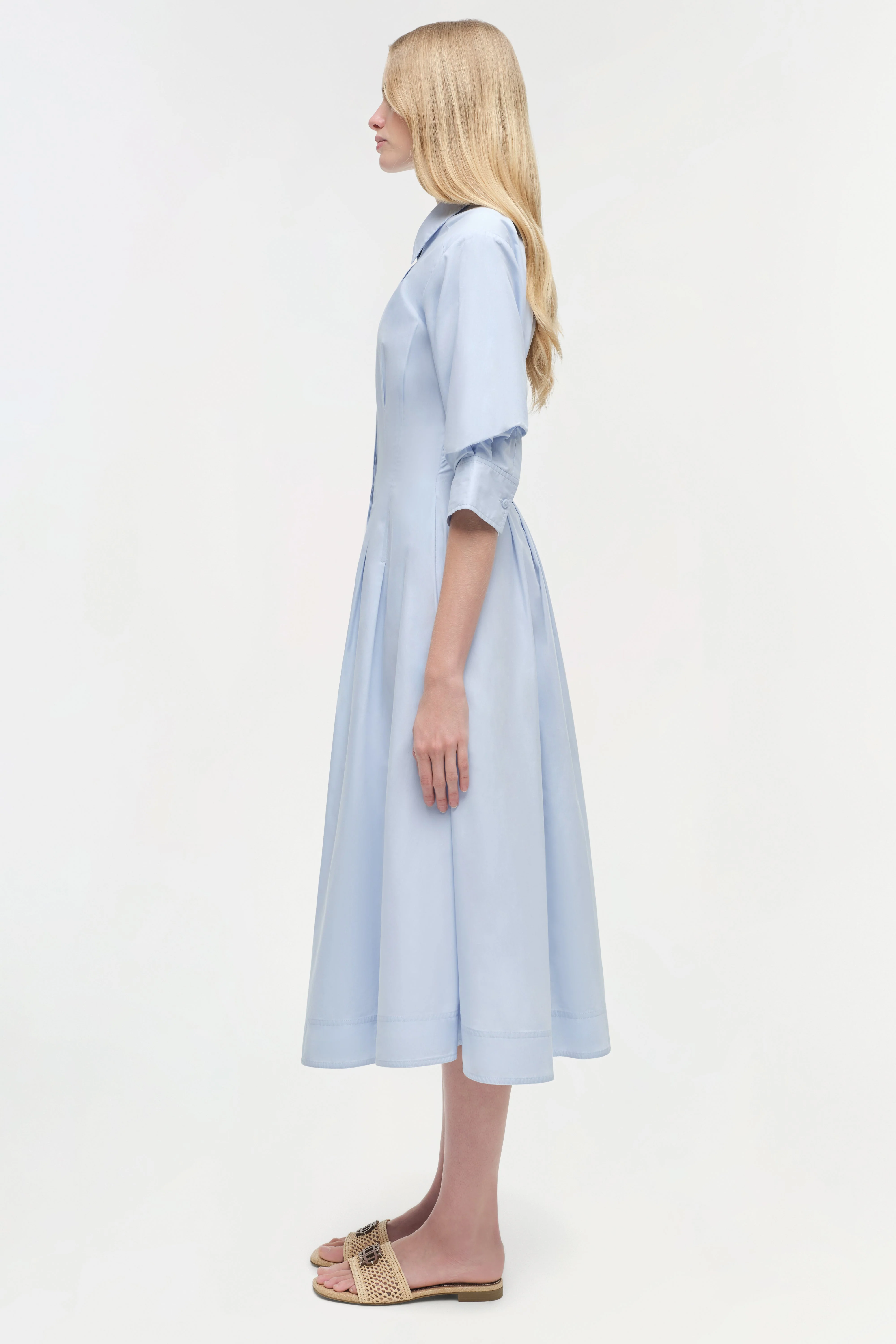 Womens | Jazz Cotton Midi Dress | French Blue - Image 4